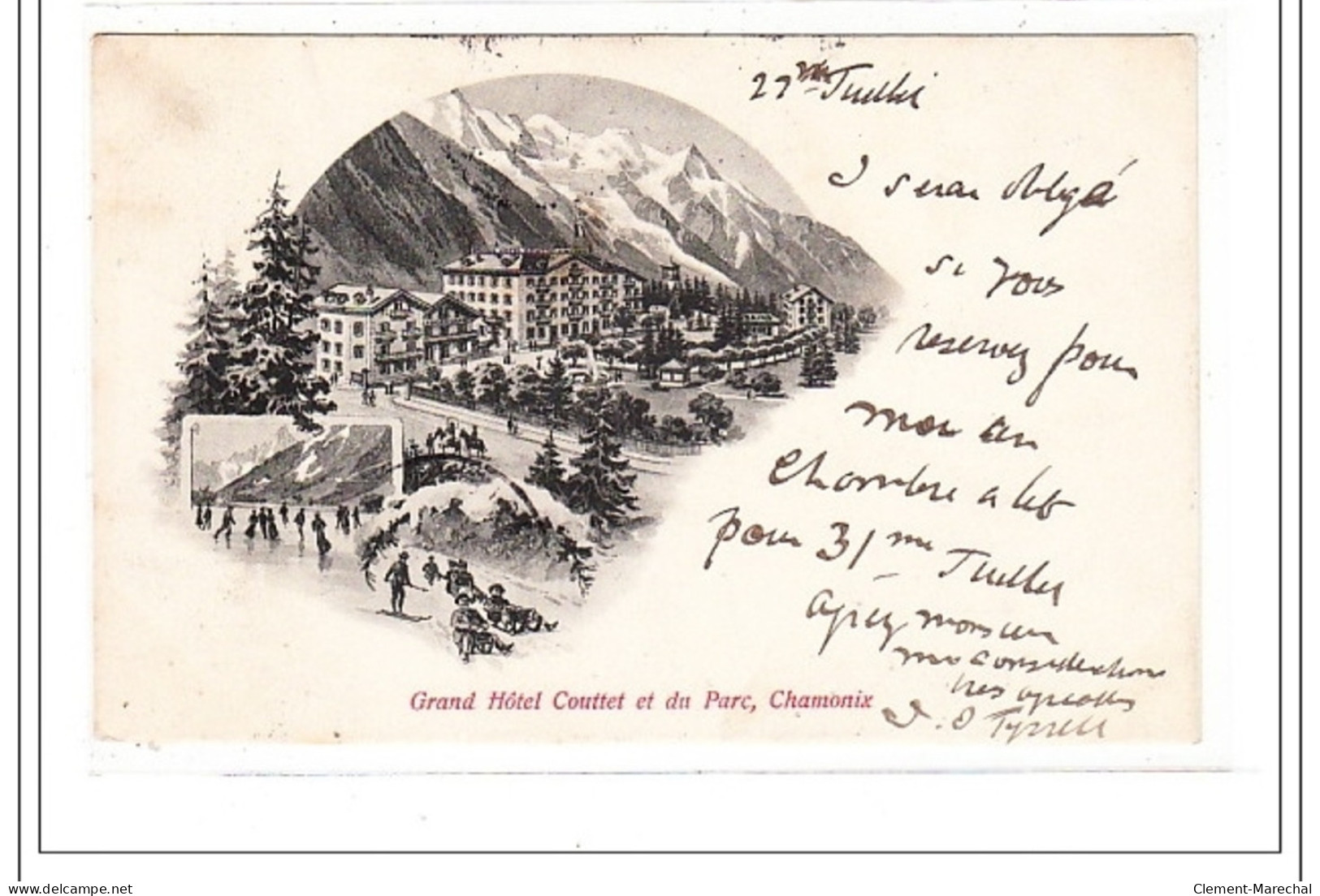 CHAMONIX : Grand Hotel Couttet Et Du Parc, Chamonix - Tres Bon Etat - Autres & Non Classés