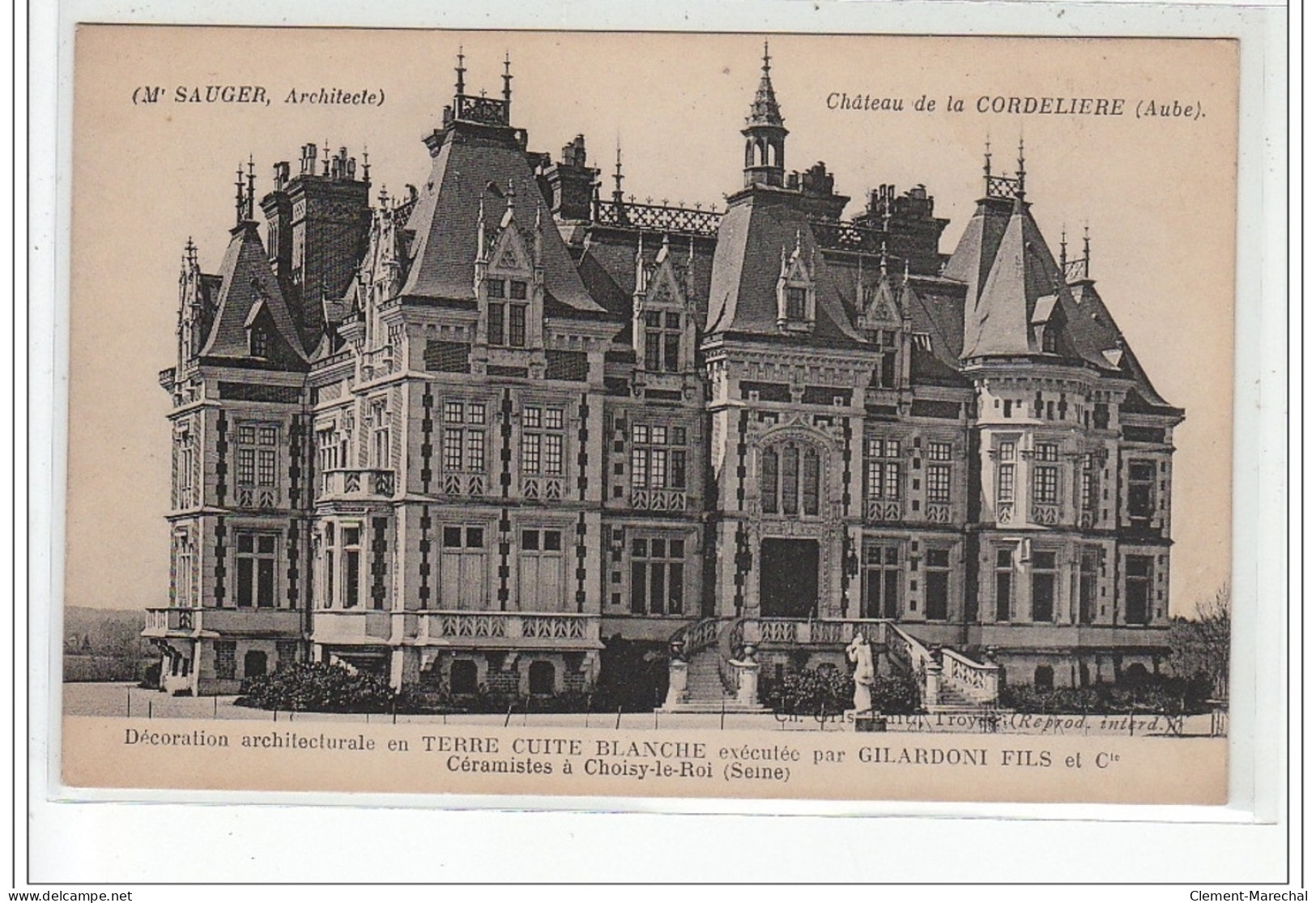 Château De La Cordelière -  Décoration Architecturale En Terre Cuite Blanche Par Gilardoni, Céramiste - Très Bon état - Sonstige & Ohne Zuordnung