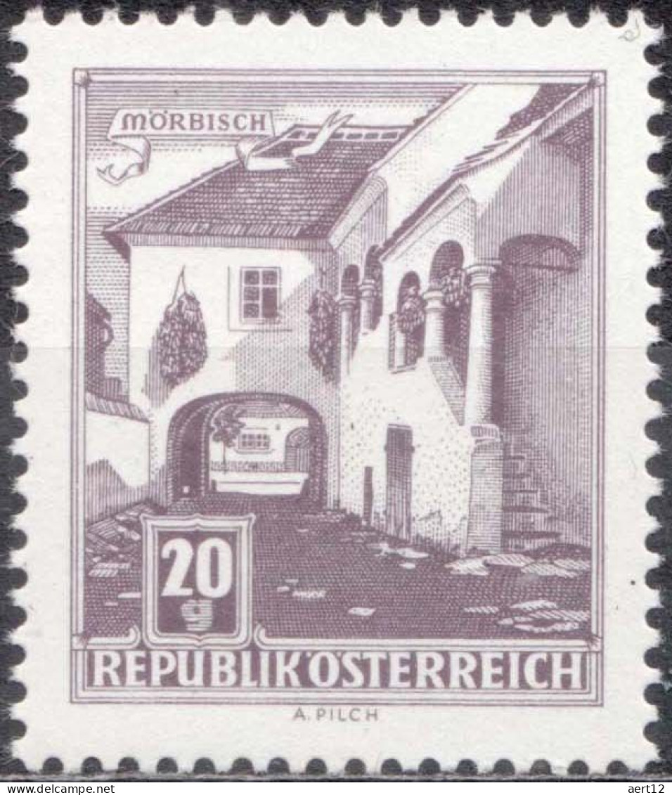 1961, Austria, Mörbisch, Buildings, Farmhouses, MNH(**), Mi: 1102x - Unused Stamps