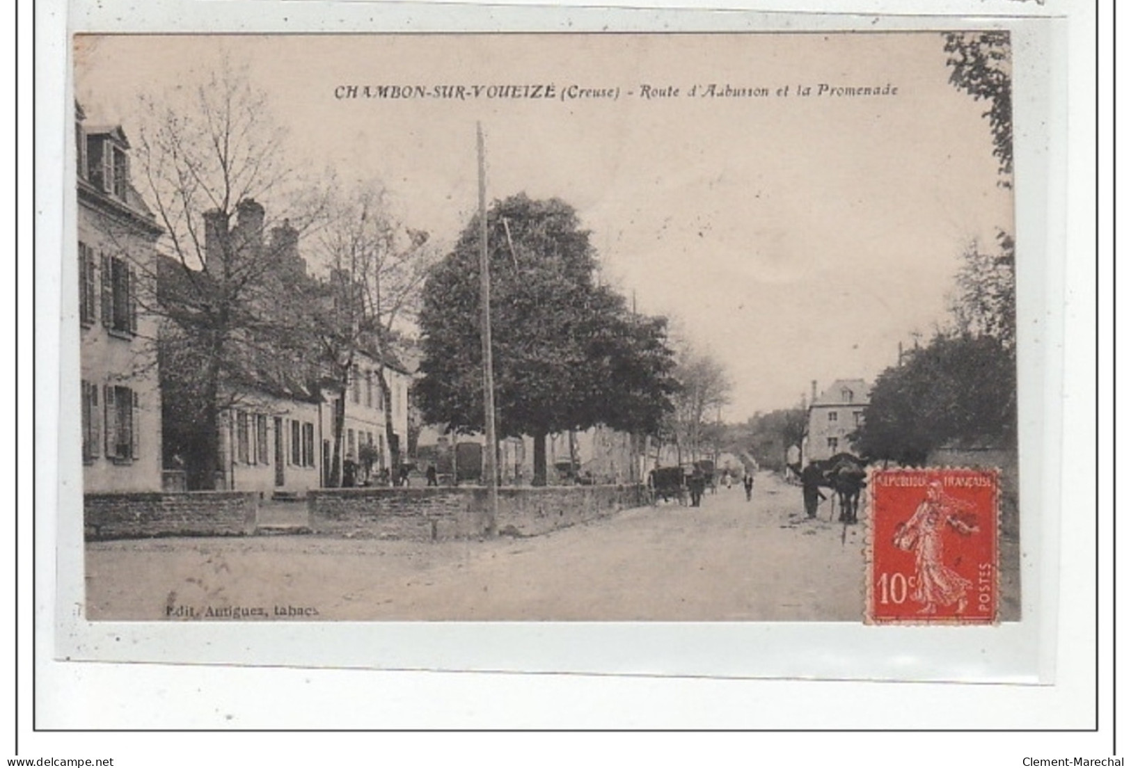 CHAMBON SUR VOUEIZE - Route D'Aubusson Et La Promenade - Très Bon état - Chambon Sur Voueize