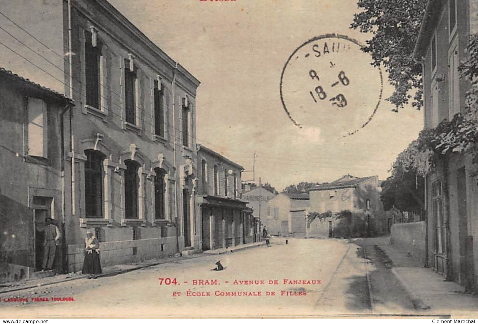 BRAM : Avenue De Fanjeaux Et Ecole Communale De Filles - Tres Bon Etat - Bram