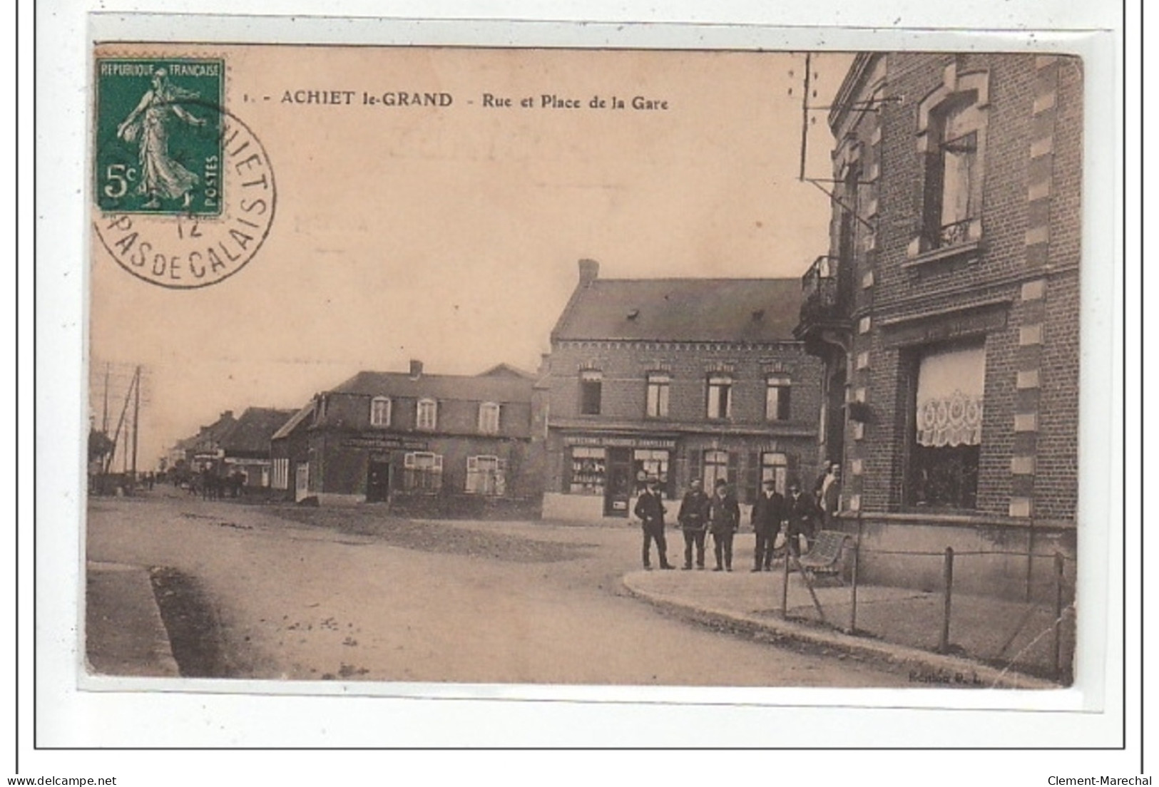 ACHIET Le-GRAND : Rue Et Place De La Gare  - état - Aire Sur La Lys