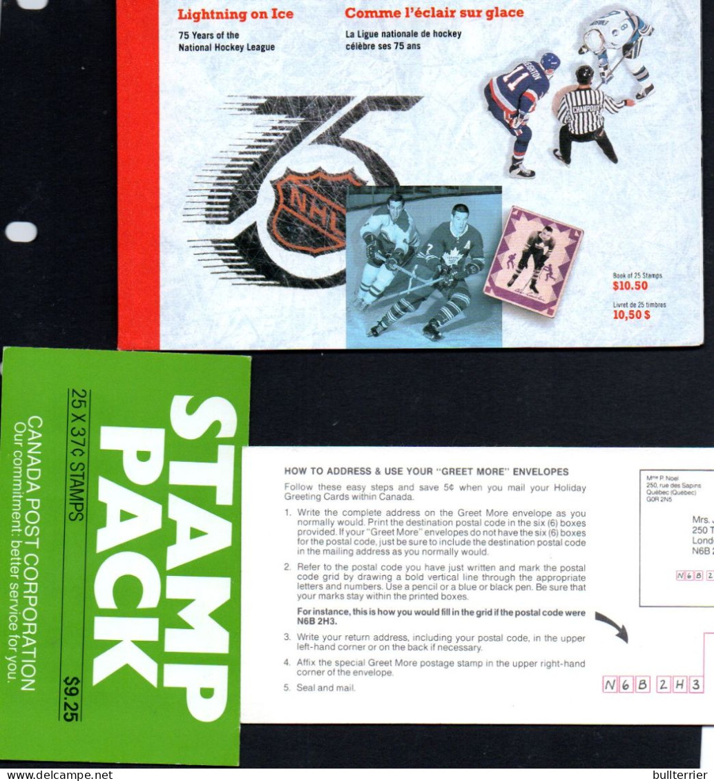 CANADA  - SELECTION OF 7 COMPLETE MNH BOOKLETS INC ICE HOCKEY BKLT , FACE VALUE C$37.75 (£21.98 ) - Otros & Sin Clasificación