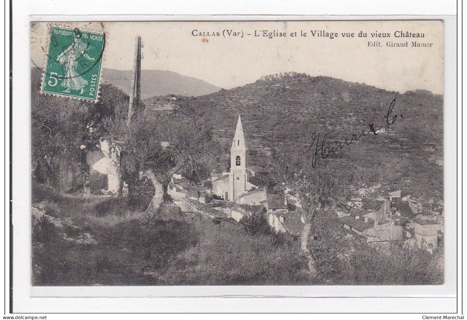 CALLAS : L'eglise Et Le Village Vue Du Vieux Chateau - Tres Bon Etat - Callas