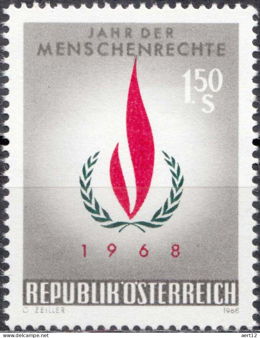 1968, Austria, Human Rights, International Years, Organizations, U.N.O., MNH(**), Mi: 1272 - Neufs