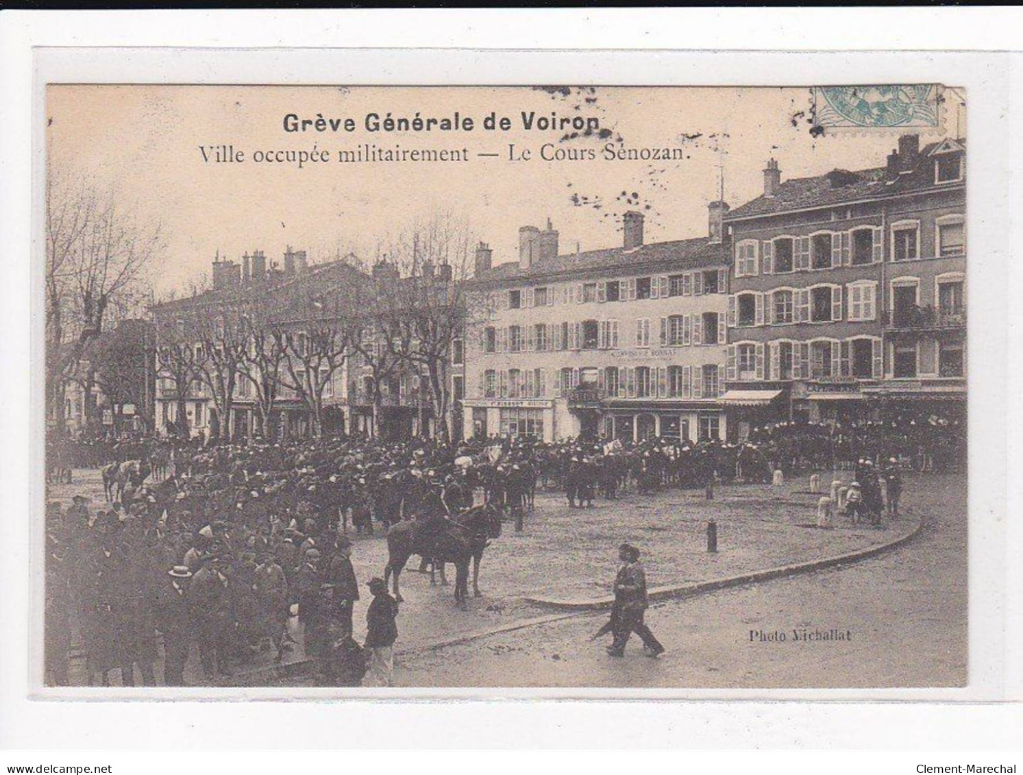 VOIRON : La Grève Générale, Ville Occupée Militairement, Le Cours Sénozan - Très Bon état - Voiron