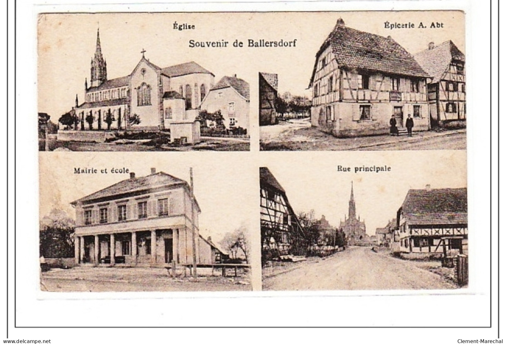 BALLERSDORF : Eglise, Epicerie, Mairie Et Ecole, Rue Principale - Etat - Sonstige & Ohne Zuordnung