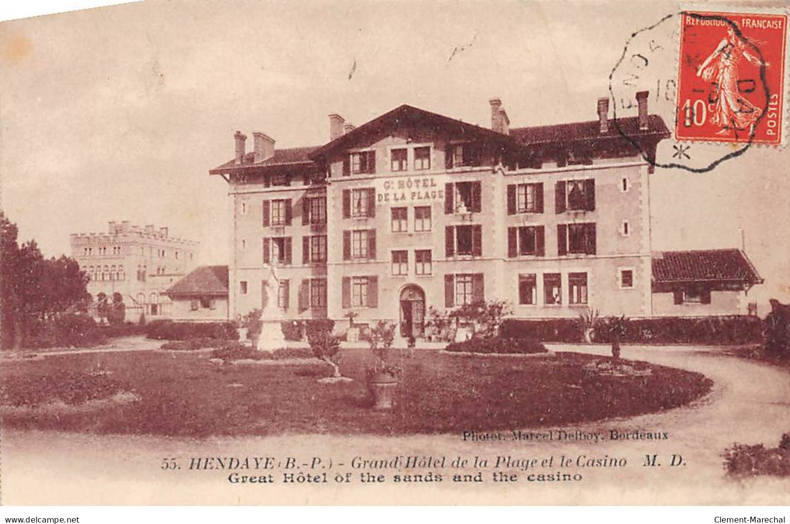 HENDAYE - Grand Hôtel De La Plage Et Le Casino - Très Bon état - Hendaye