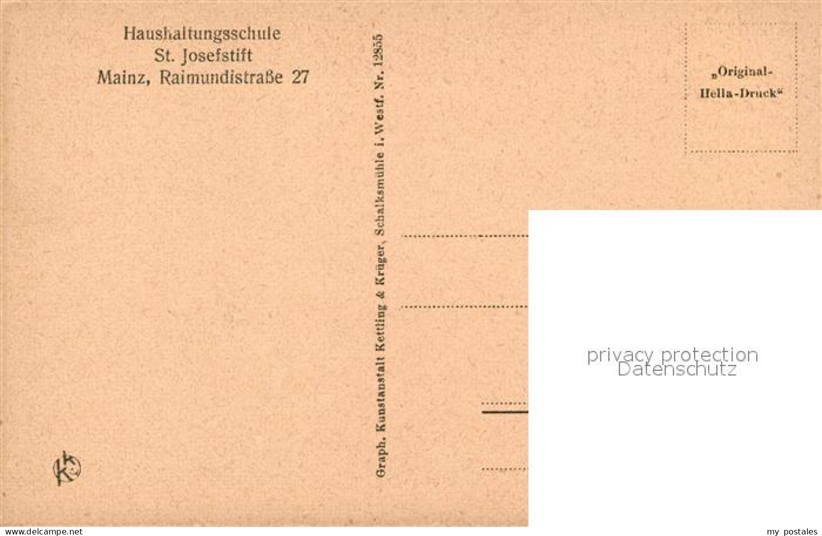 73602918 Mainz Rhein Haushaltungsschule St Josefstift Kongregationsfahne Mainz R - Mainz