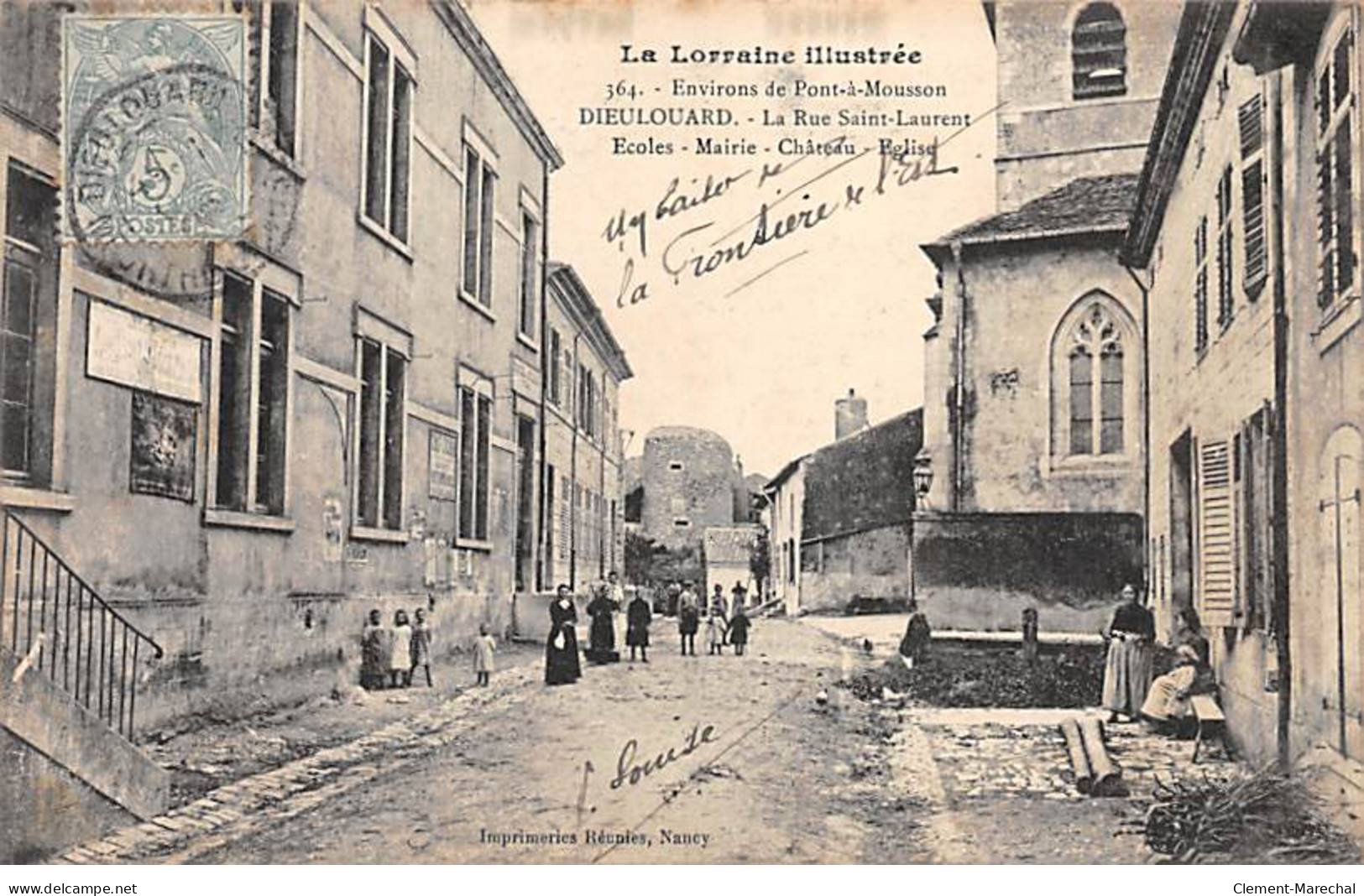 DIEULOUARD - La Rue Saint Laurent - Ecoles - Mairie - Château - Eglise - état - Dieulouard