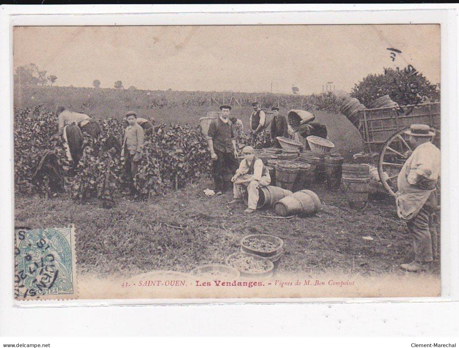 SAINT OUEN : Les Vendanges, Vignes De M. Bon Compoint - Très Bon état - Saint Ouen