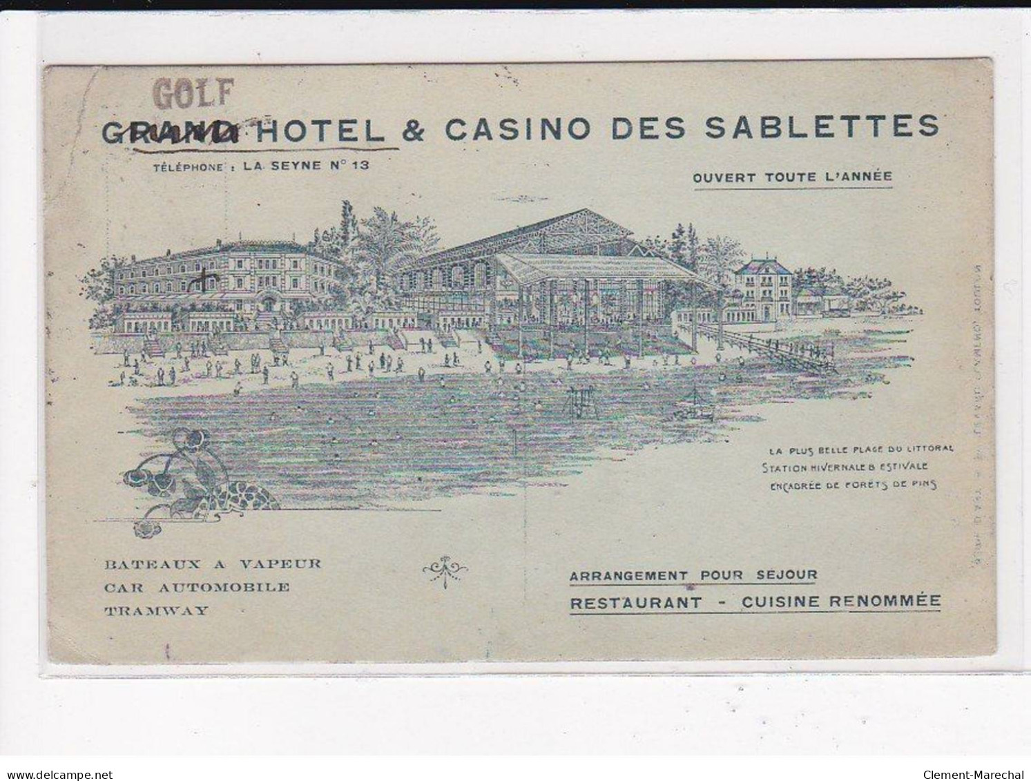 LA SEYNE-sur-MER : Grand Hôtel Casino Des Sablettes - état - La Seyne-sur-Mer