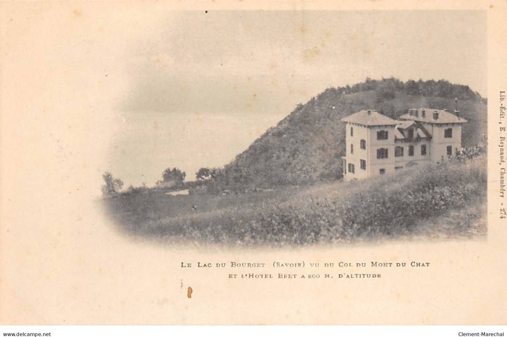 LE LAC DU BOURGET - Vu Du Col Du Mont Du Chat Et L'Hotel Bret - Très Bon état - Le Bourget Du Lac