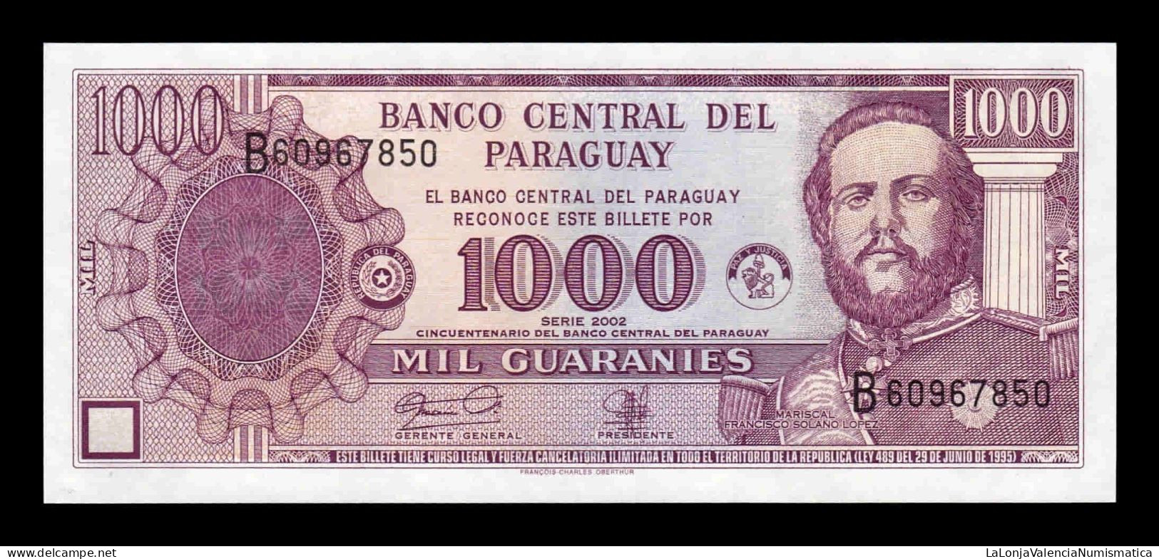Paraguay 1000 Guaraníes Commemorative 2002 Pick 221 Sc Unc - Paraguay