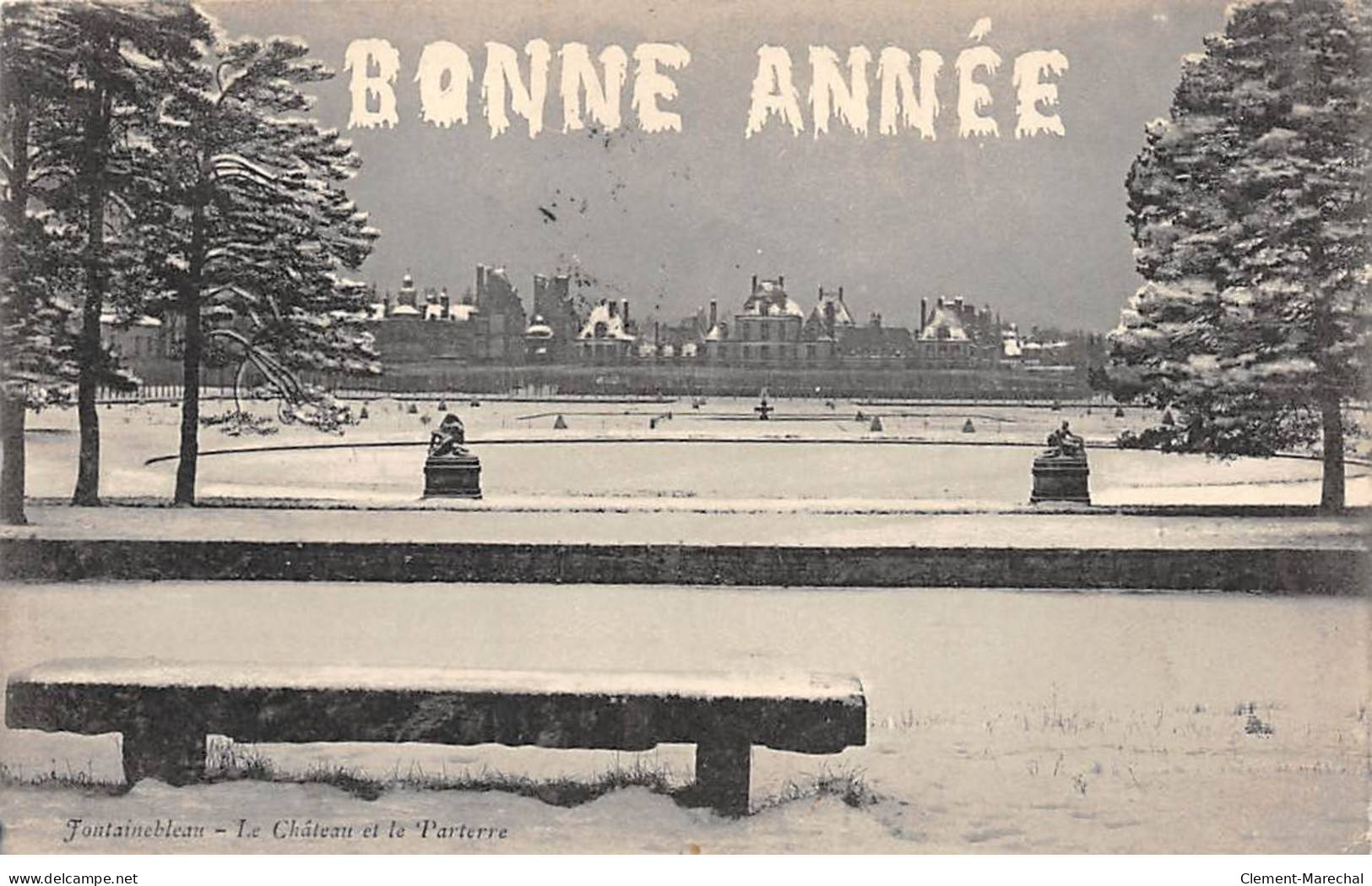BONNE ANNEE - FONTAINEBLEAU - Le Château Et Le Parterre - état - Fontainebleau