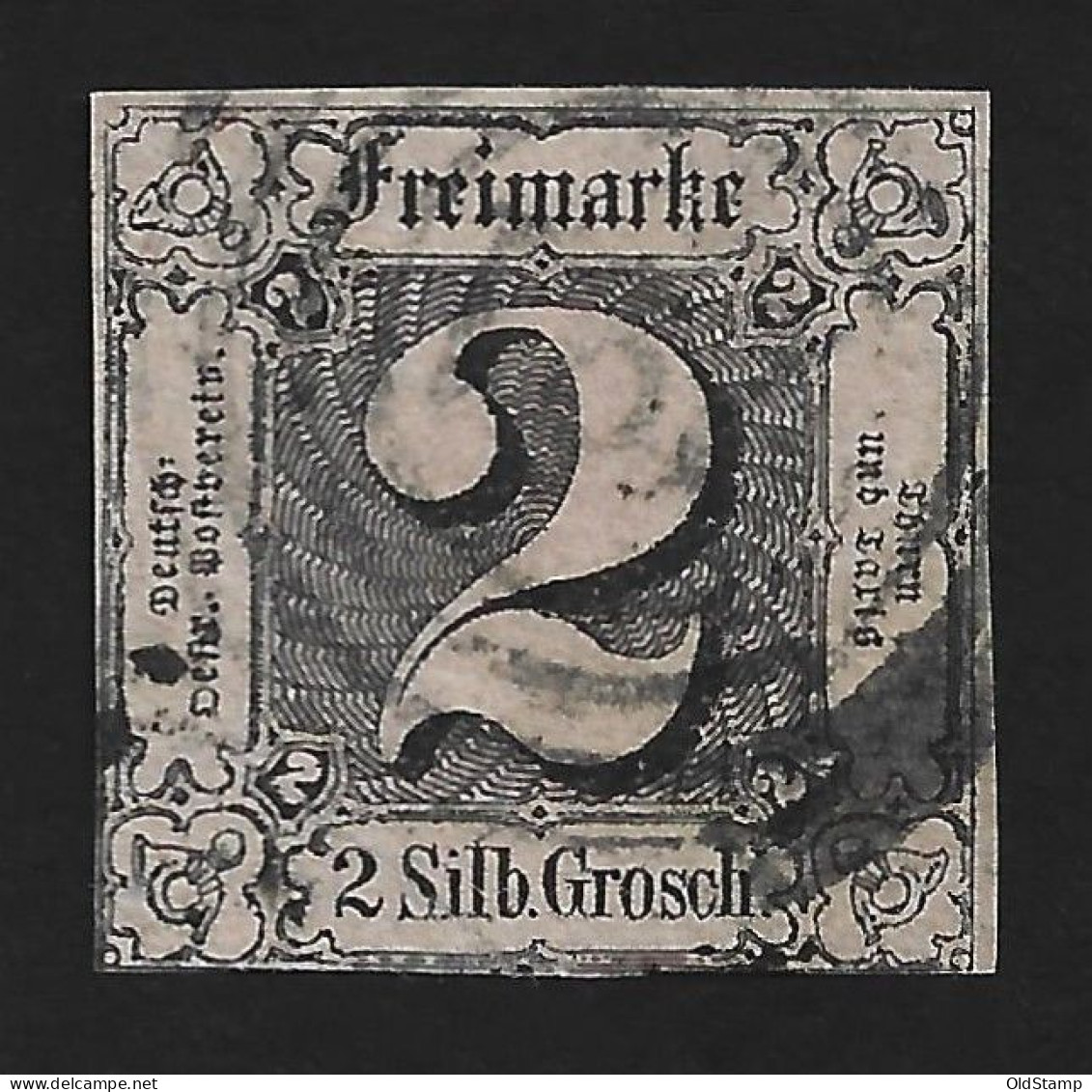 THURN Und TAXIS 1852 Mi.# 5 BPP Signed 4-Ring Gestempelt / Allemagne Alemania Altdeutschland Old Germany States - Afgestempeld