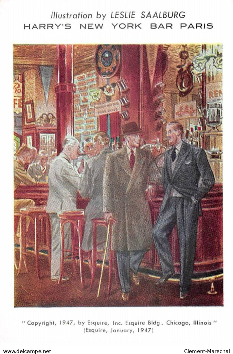 PARIS - Harry's New York Bar - Illustration By Leslie Saalburg - Très Bon état - Arrondissement: 02