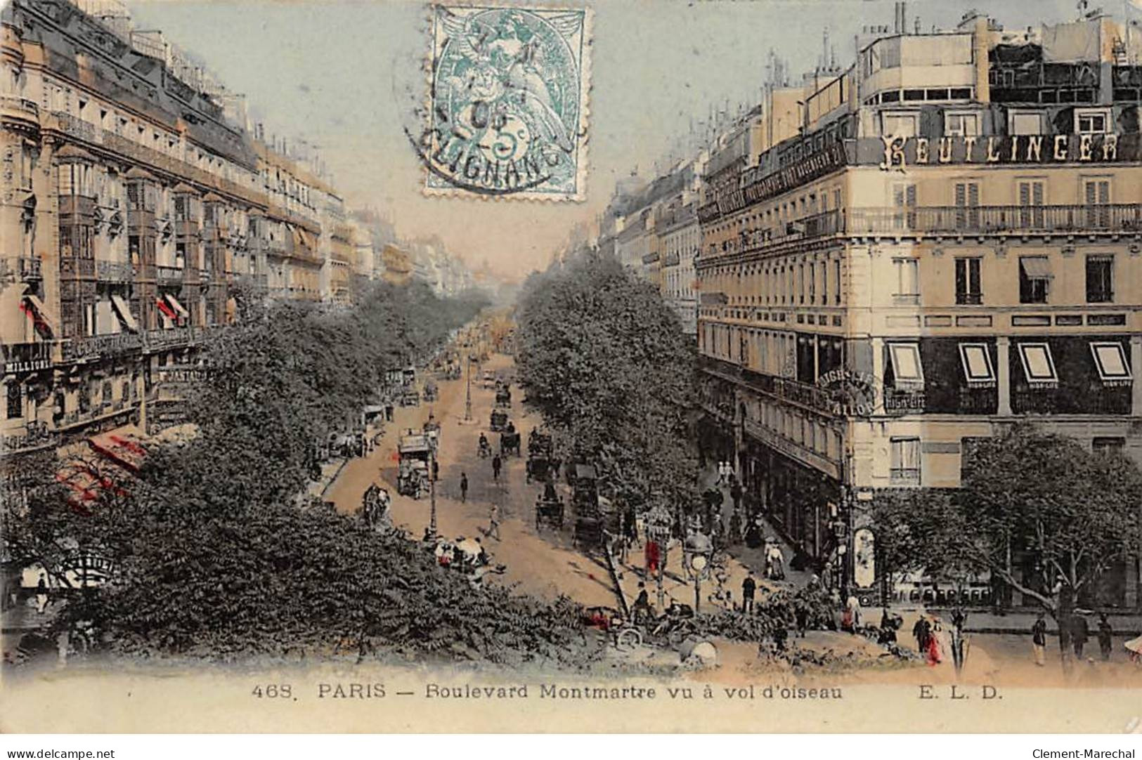 PARIS - Boulevard Montmartre Vu à Vol D'oiseau - Très Bon état - Paris (02)