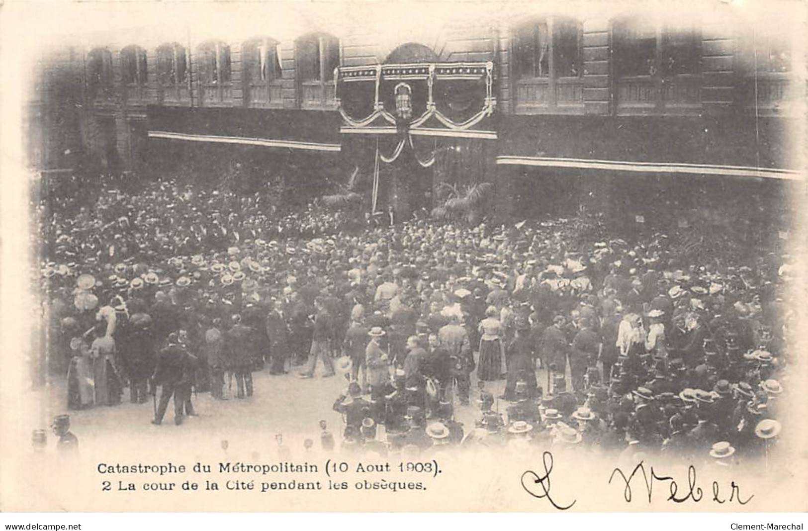 PARIS - Catastrophe Du Métropolitain (10 Août 1903) - La Cour De La Cité Pendant Les Obsèques - Très Bon état - Distretto: 01