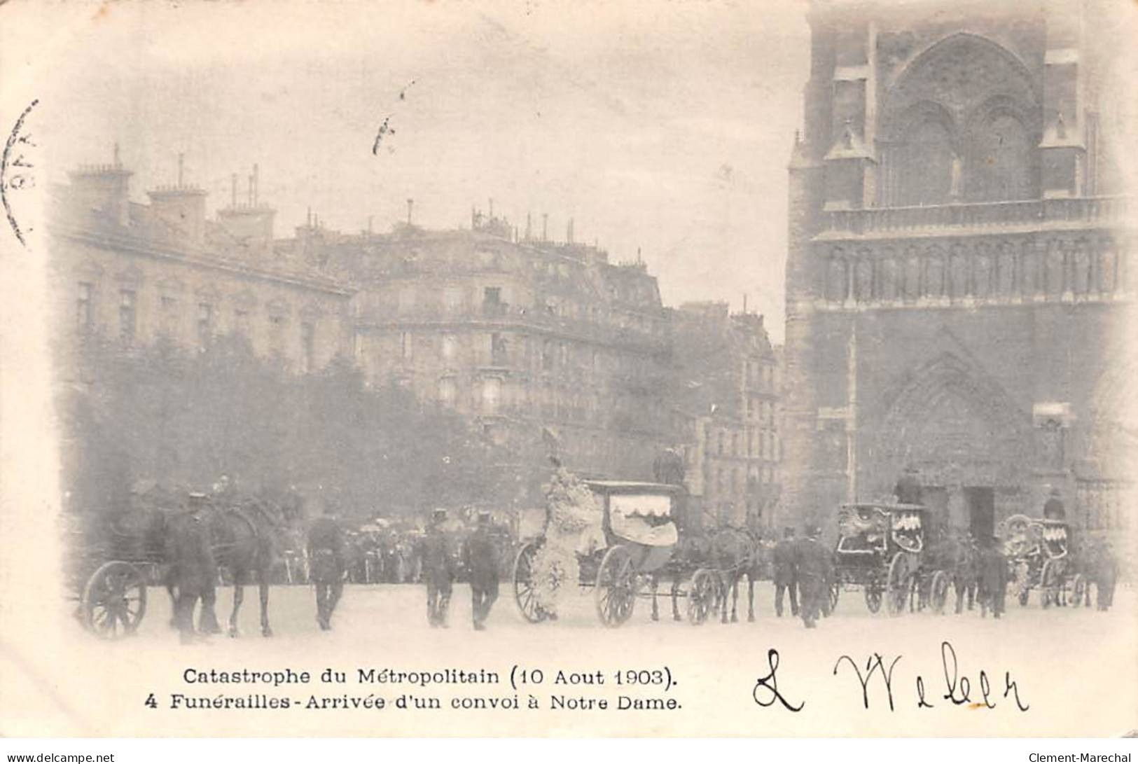 PARIS - Catastrophe Du Métropolitain (10 Août 1903) - Funérailles - Arrivée D'un Convoi à Notre Dame - Très Bon état - District 01