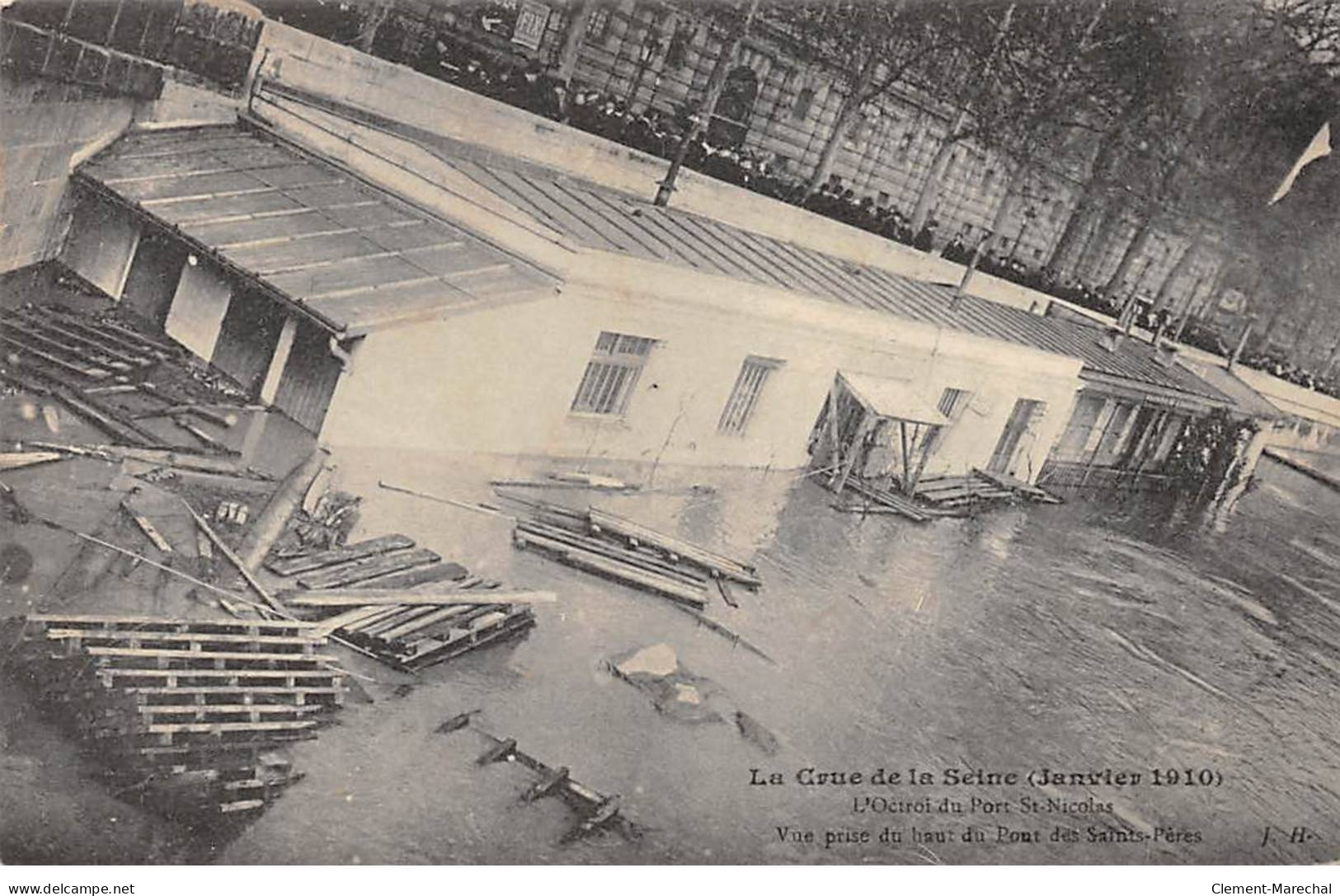 PARIS - La Crue De La Seine 1910 - L'Octroi Du Port Saint Nicolas - Très Bon état - Distretto: 01