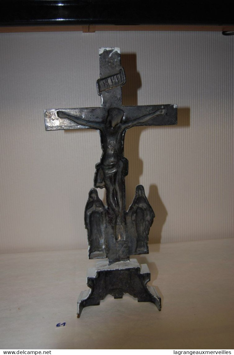 E1 Magnifique CHRIST - Fonte émaillée Blanche - Rarisisme !!!! - Church Crucifix - Religion & Esotericism