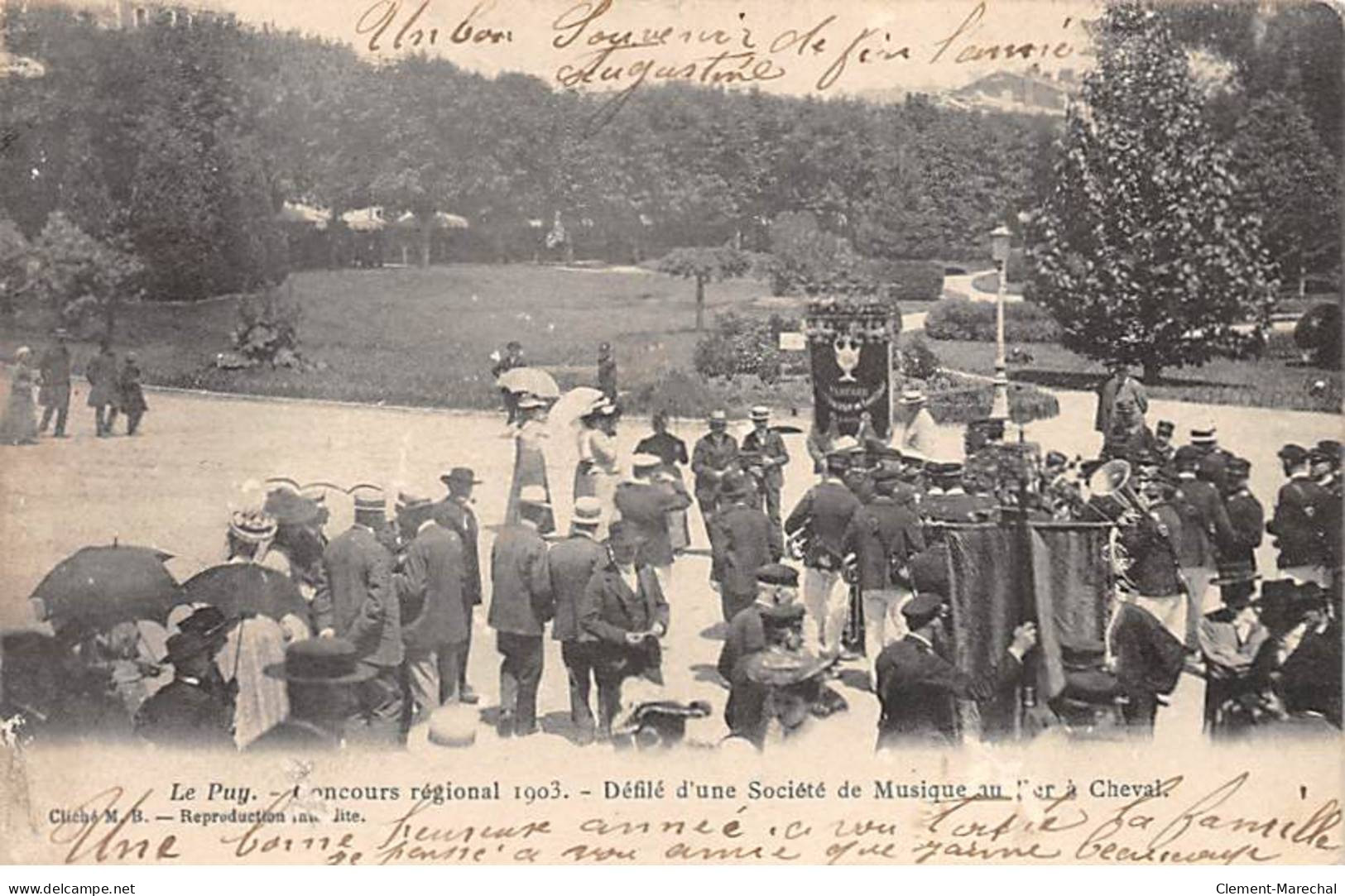 LE PUY - Concours Régional 1903 - Défilé D'une Société De Musique Au Fer à Cheval - état - Le Puy En Velay