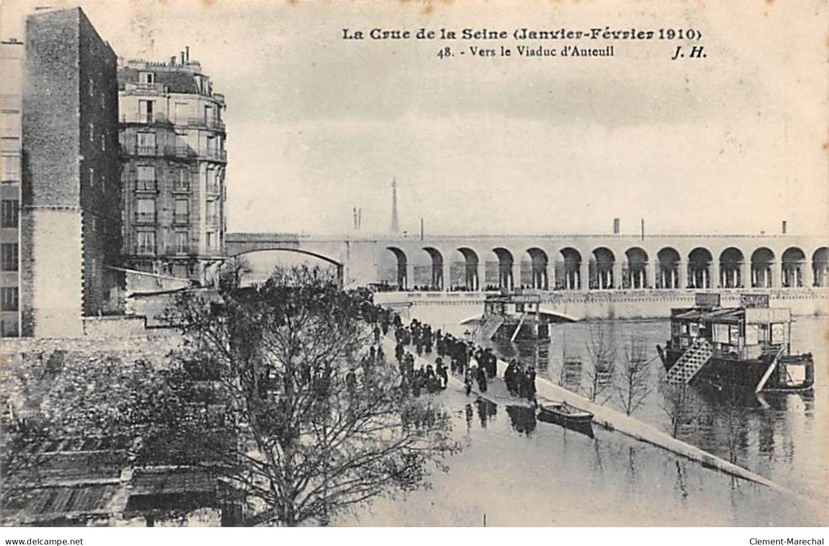 PARIS - La Crue De La Seine 1910 - Vers Le Viaduc D'Auteuil - Très Bon état - Paris (16)