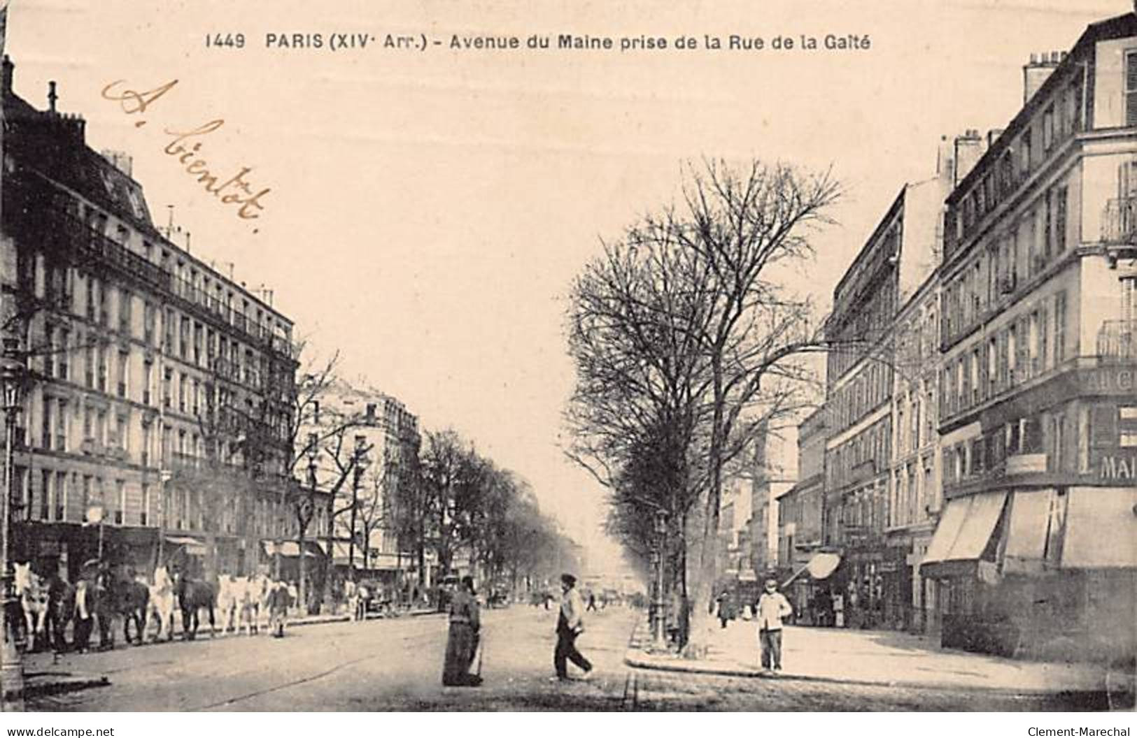 PARIS - Avenue Du Maine Prise De La Rue De La Gaité - Très Bon état - Arrondissement: 14