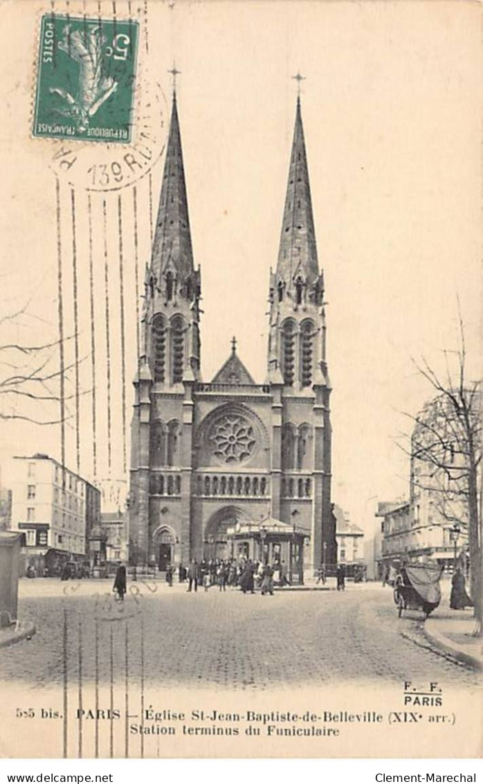 PARIS - Eglise Saint Jean Baptiste De Belleville - Station Terminus Du Funiculaire - Très Bon état - Arrondissement: 12