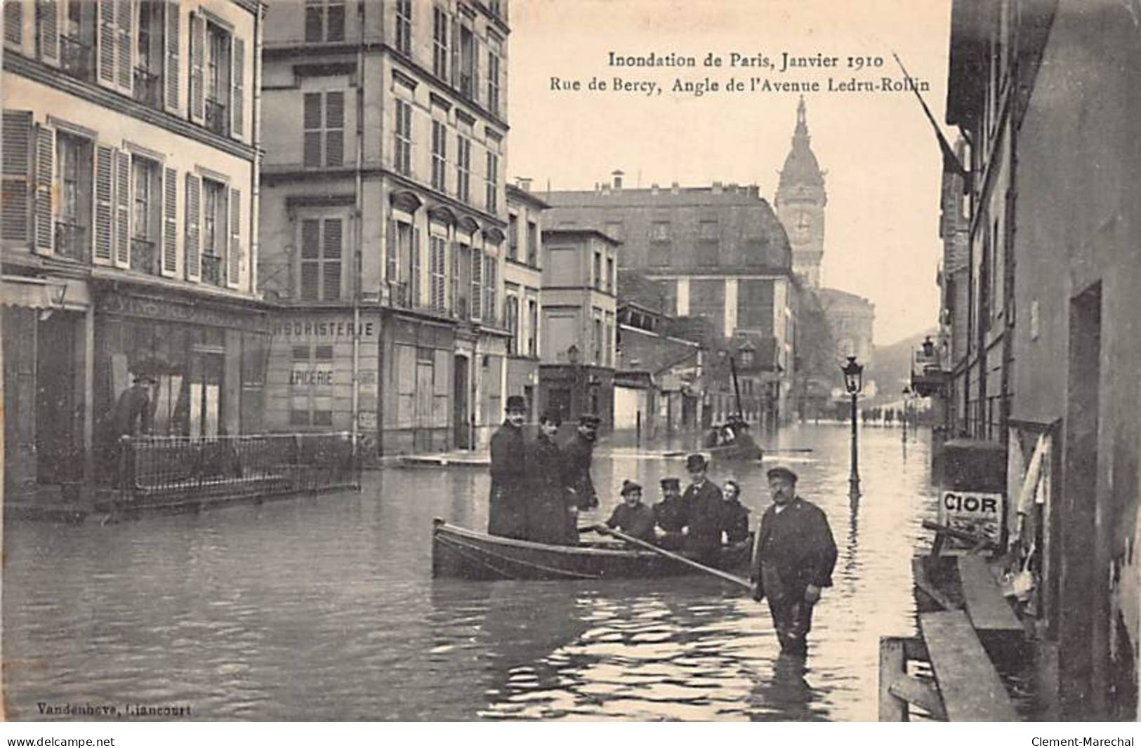 PARIS - Inondation 1910 - Rue De Bercy - Angle De L'Avenue Ledru Rollin - Très Bon état - Paris (12)