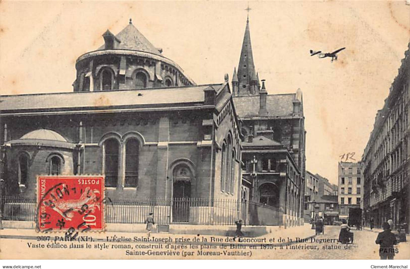 PARIS - L'Eglise Saint Joseph Prise De La Rue Des Goncourt - Très Bo état - Arrondissement: 11