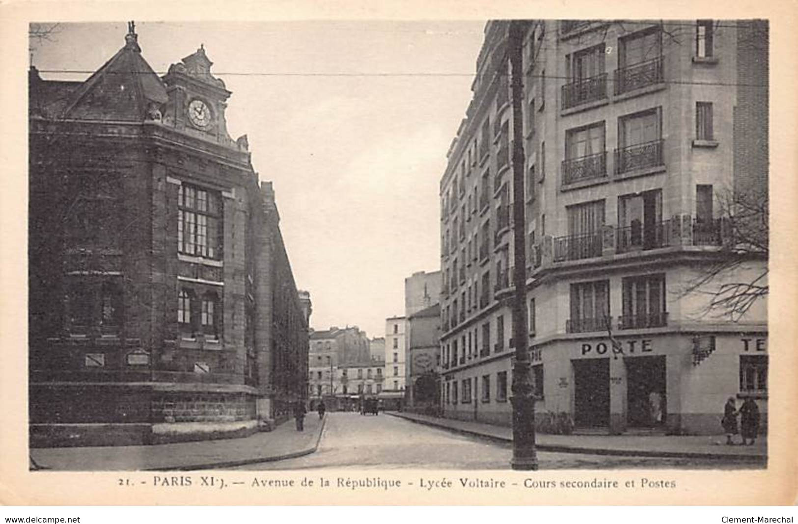 PARIS - Avenue De La République - Lycée Voltaire - Cours Secondaire Et Postes - Très Bon état - Distrito: 11