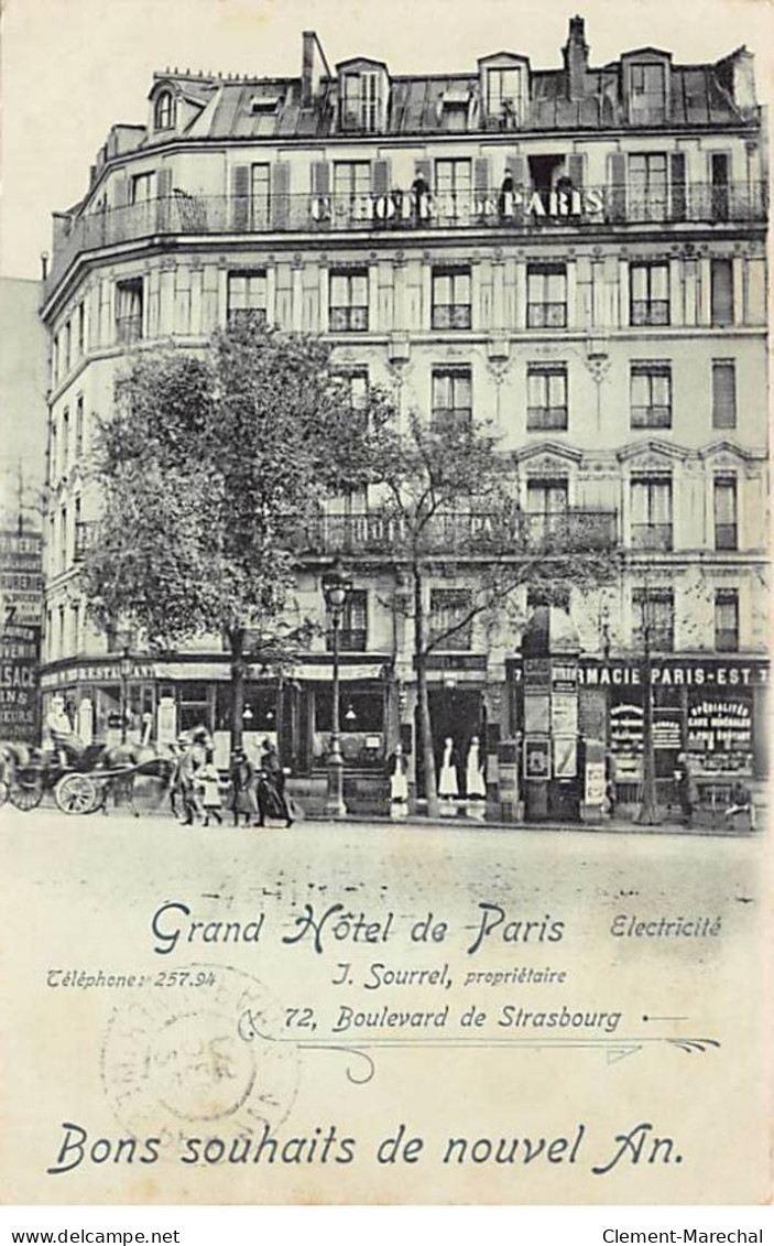 PARIS - Grand Hôtel De Paris - Bons Souhaits De Nouvel An - Boulevard De Strasbourg - Très Bon état - District 10