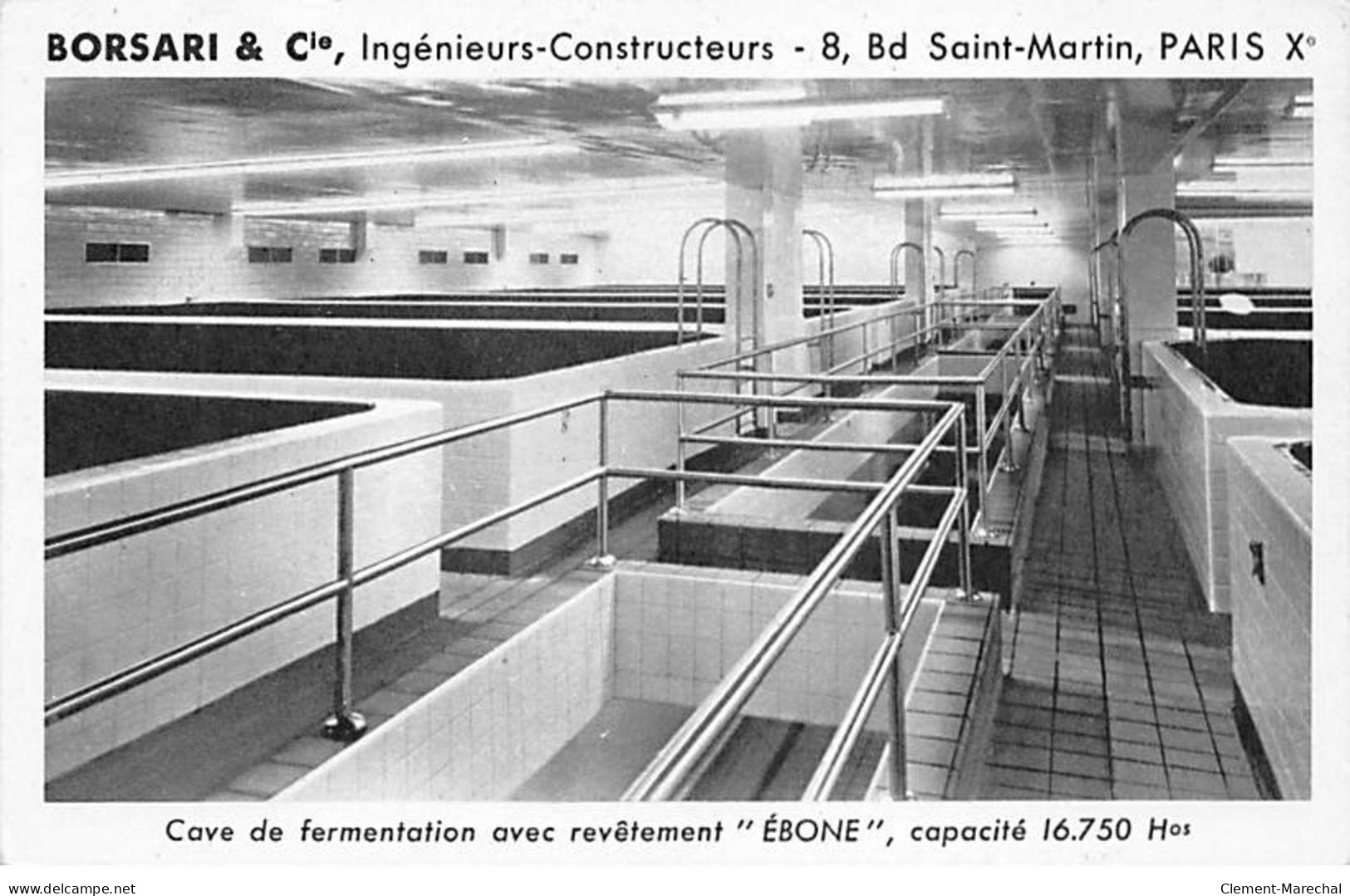 PARIS - BORSARI & Cie - Boulevard Saint Martin - Cave De Fermentation Avec Revêtement " Ebone " - Très Bon état - Paris (10)