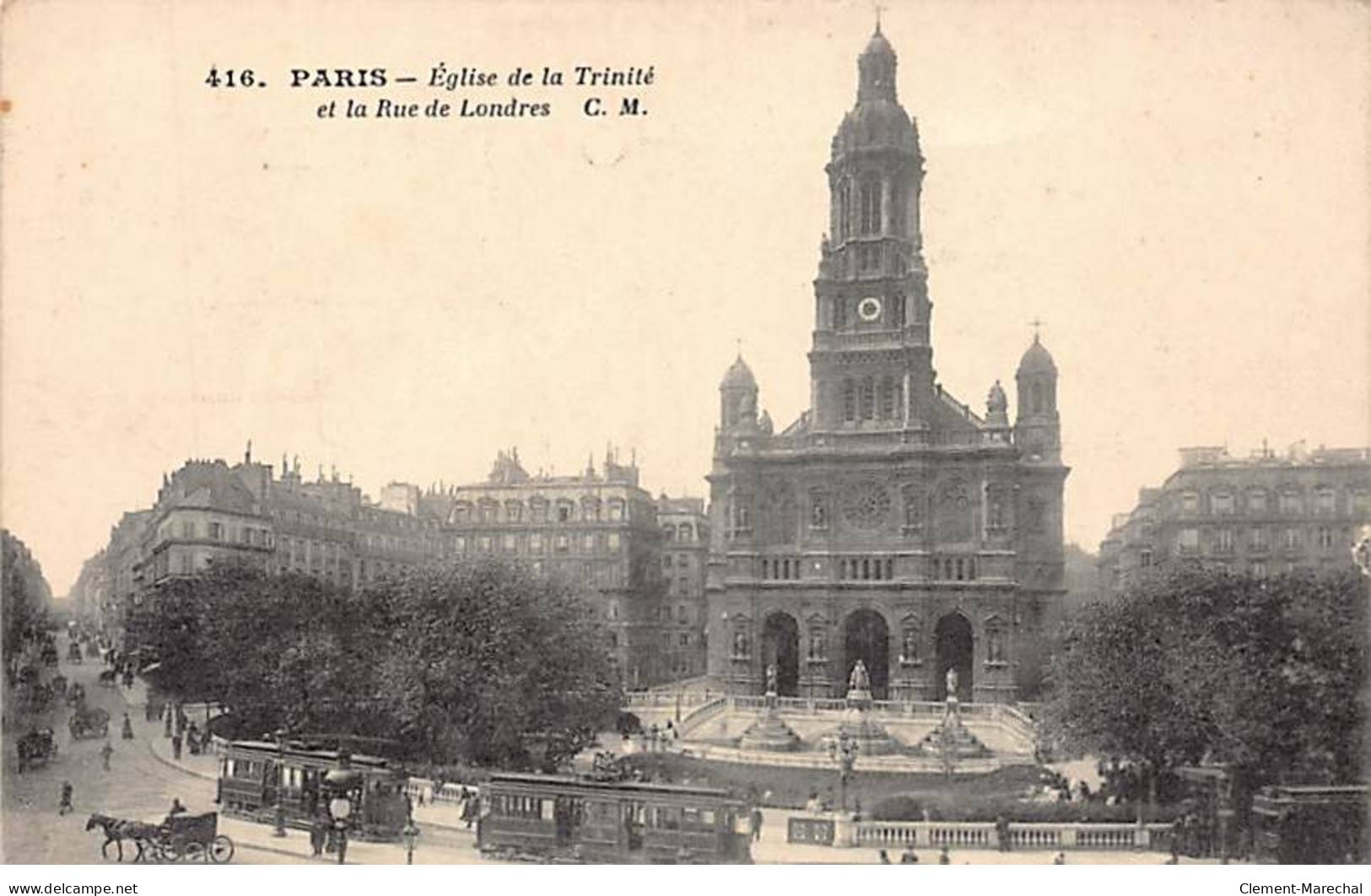 PARIS - Eglise De La Trinité Et La Rue De Londres - Très Bon état - Distretto: 09