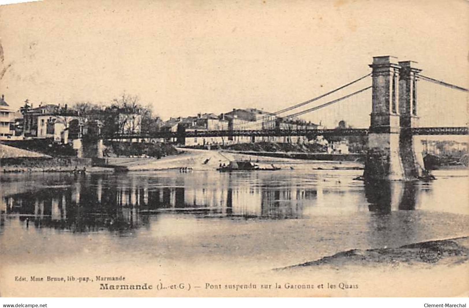 MARMANDE - Pont Suspendu Sur La Garonne Et Les Quais - Très Bon état - Marmande