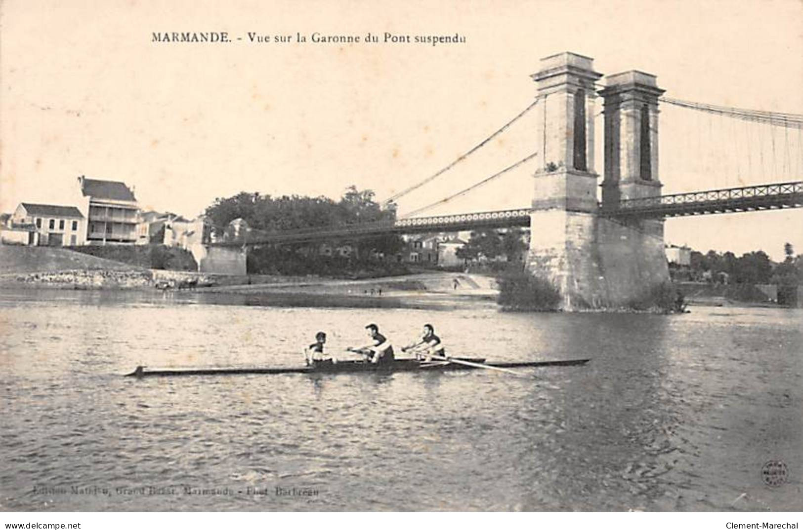 MARMANDE - Vue Sur La Garonne Du Pont Suspendu - Très Bon état - Marmande