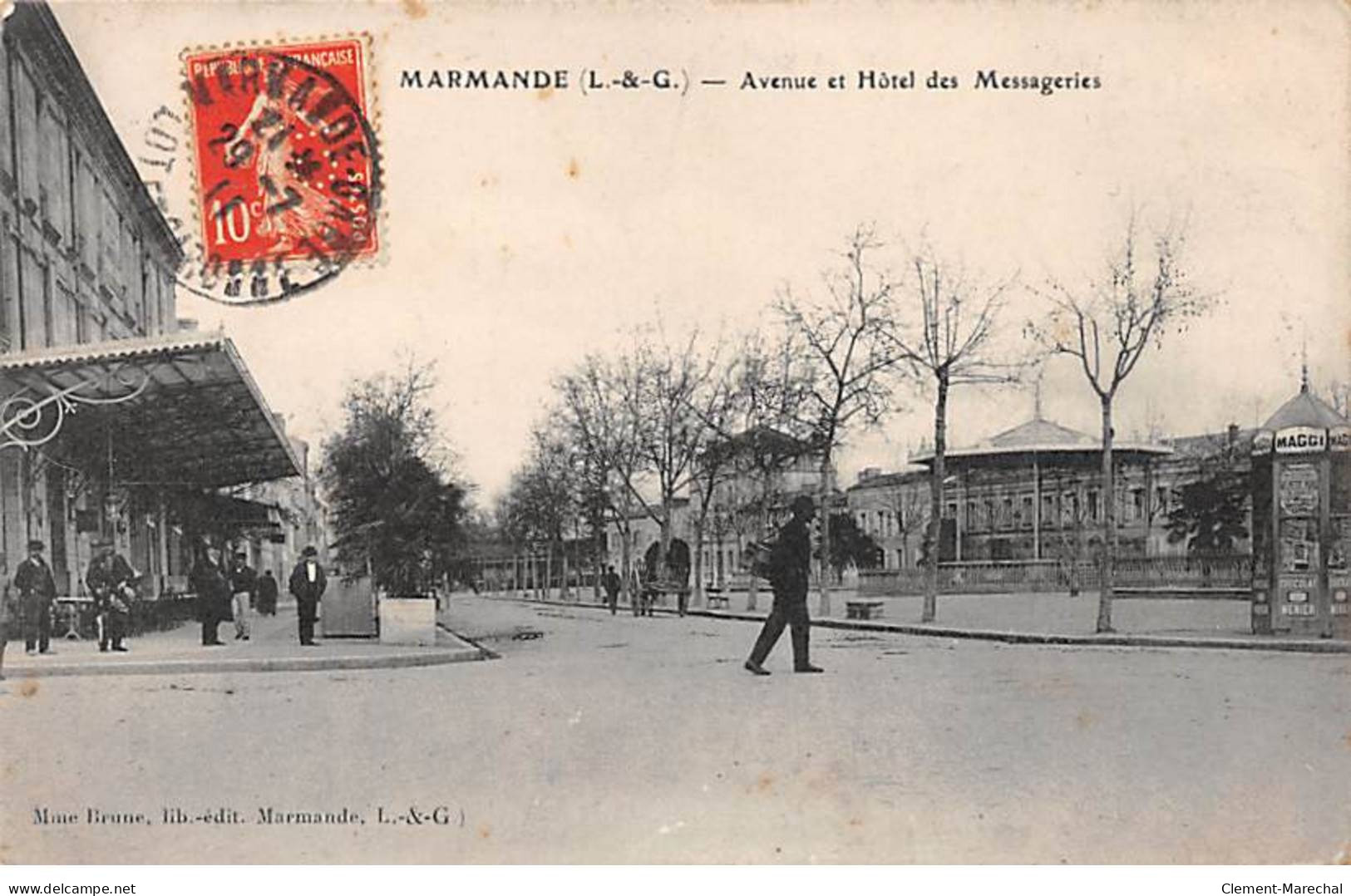 MARMANDE - Avenue Et Hôtel Des Messageries - Très Bon état - Marmande