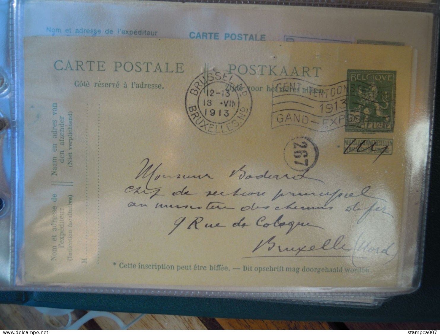 1913 Bruxelles  ( Class : Gr Ringfarde ) - Postkarten 1909-1934