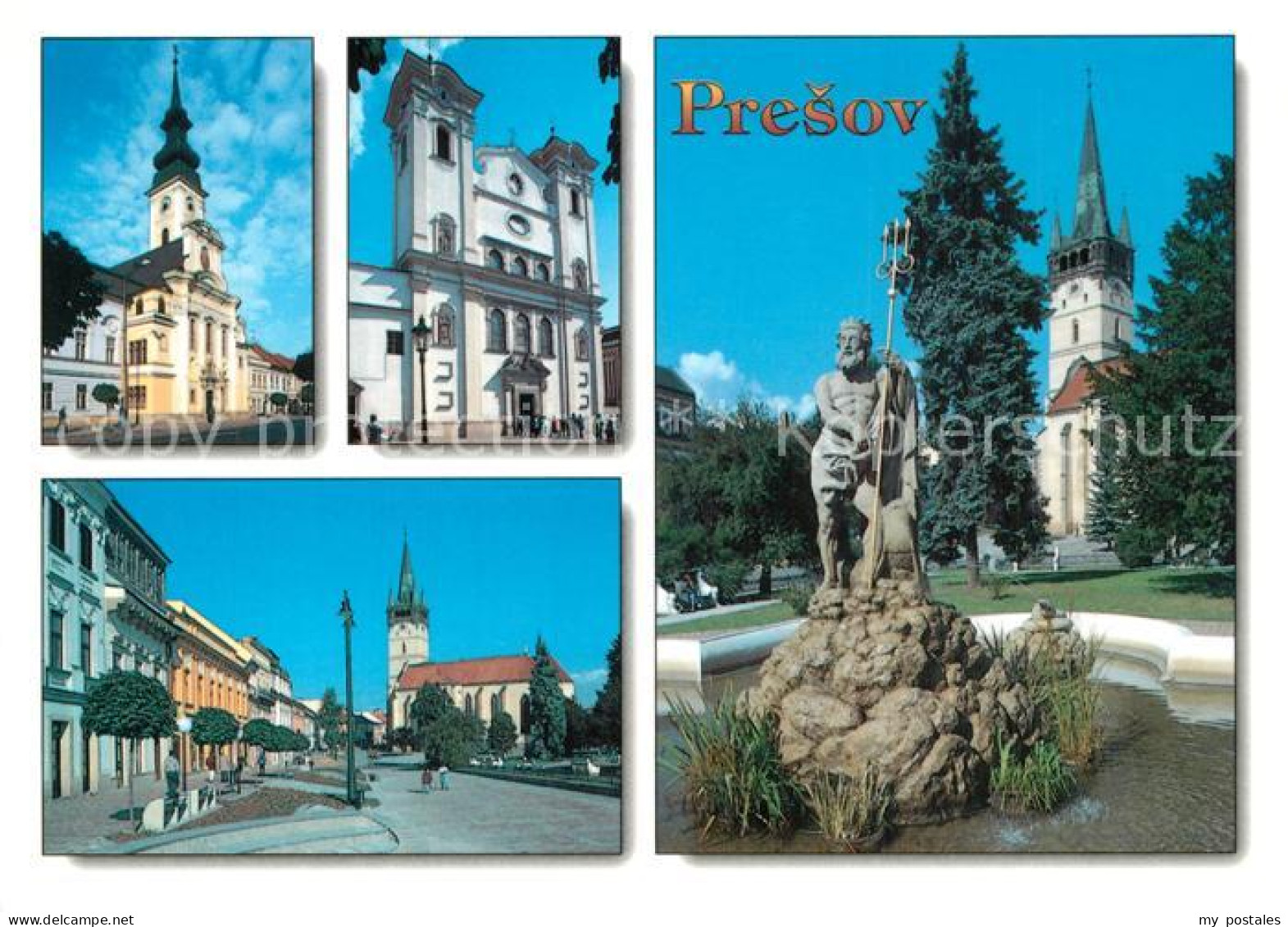 73602217 Presov Eperjes Kathedrale Kirche Brunnen Platz Presov Eperjes - Slovaquie