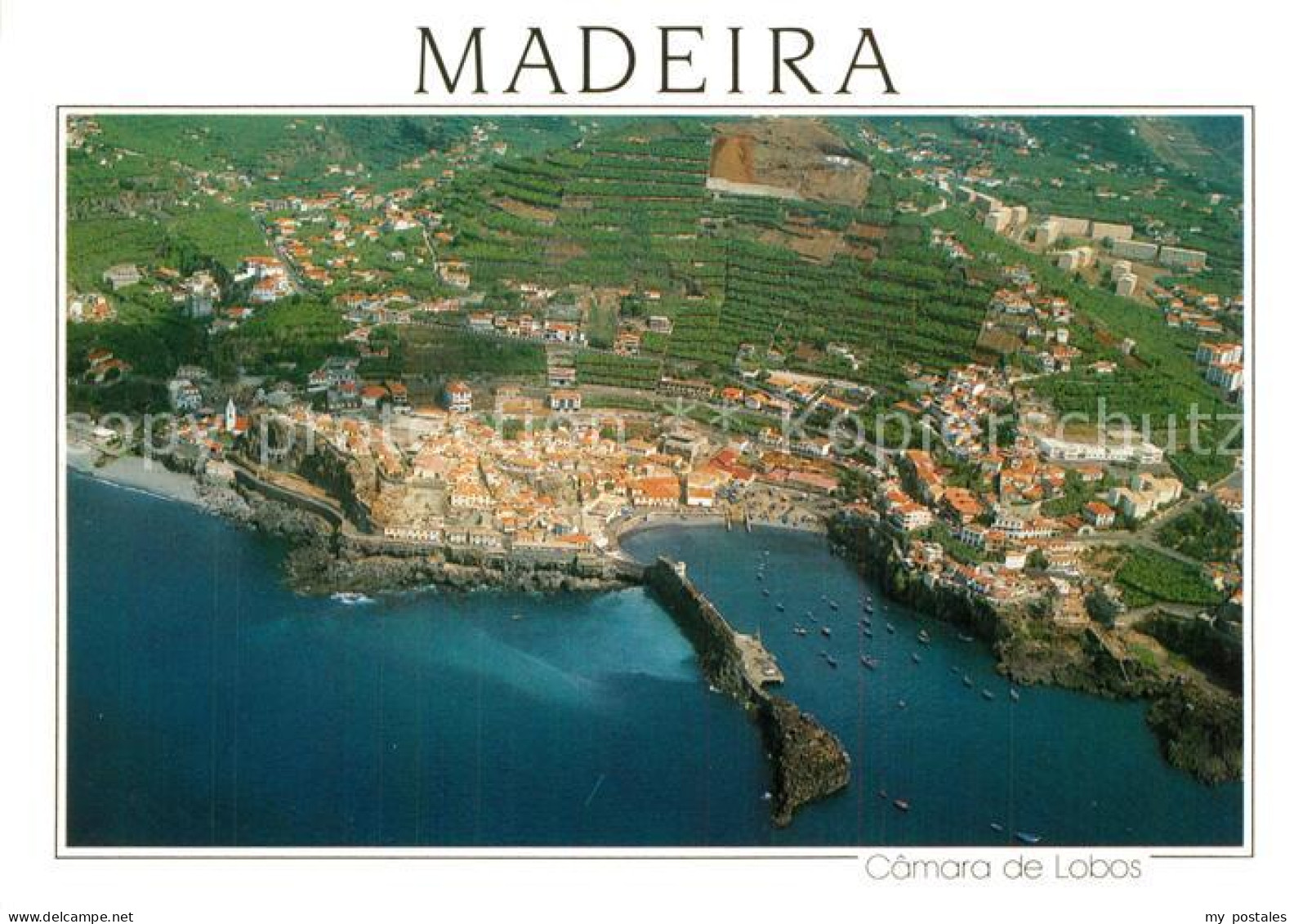 73602204 Camara De Lobos Madeira  Portugal Vista Aérea Da Vila E Do Porto  - Madeira