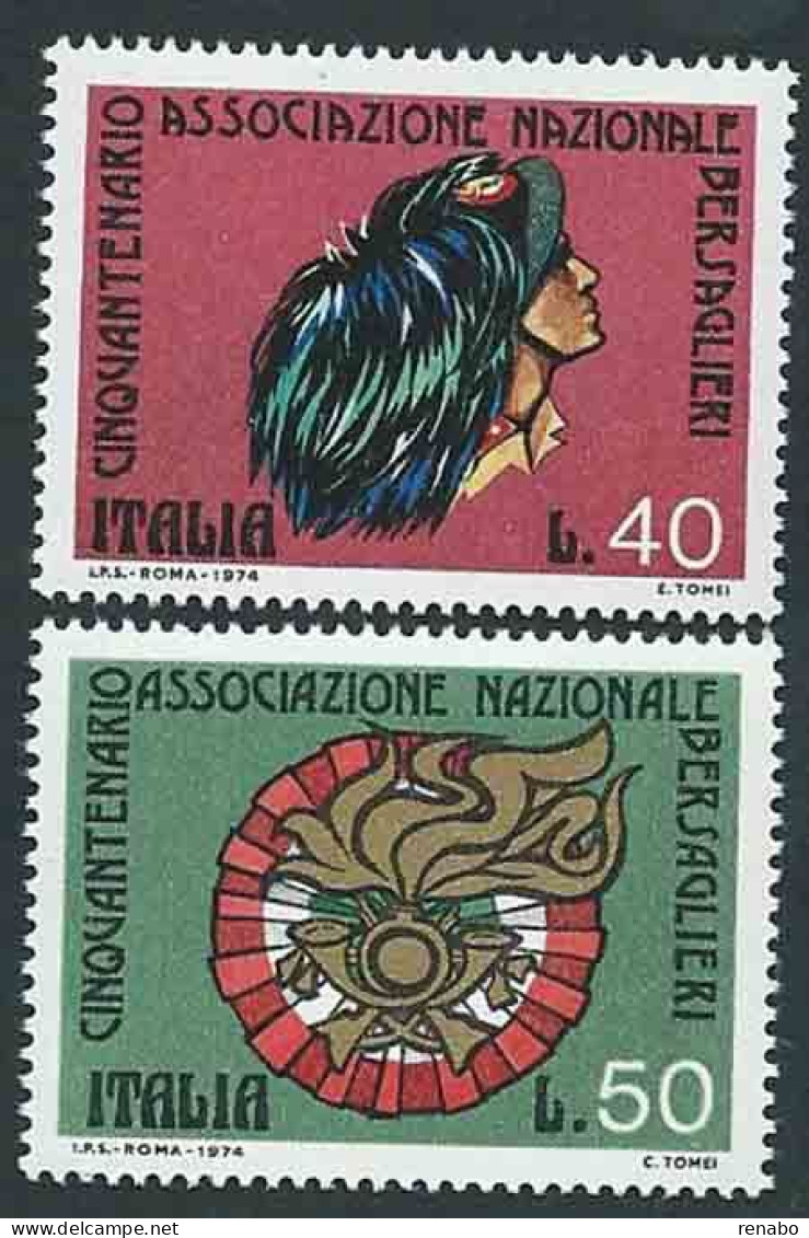 Italia 1974; Associazione Bersaglieri. Serie Completa. - 1971-80: Mint/hinged