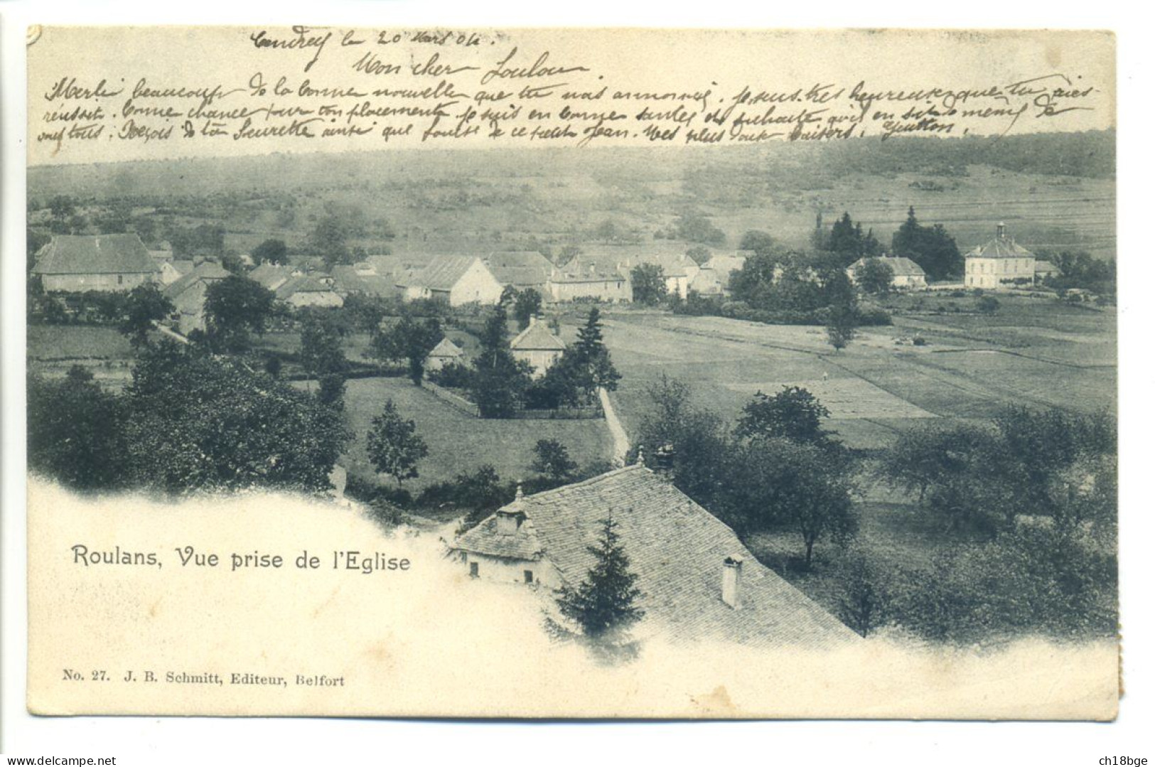 CPA 25 Doubs - ROULANS - Vue Prise De L'Eglise En 1904 - Belfort - City
