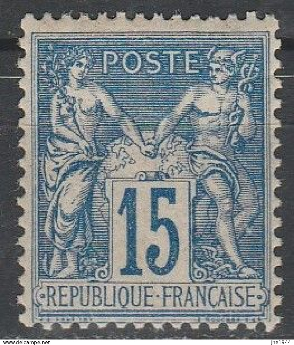 France N° 90* SAGE Type II 15 C Bleu - 1876-1898 Sage (Type II)