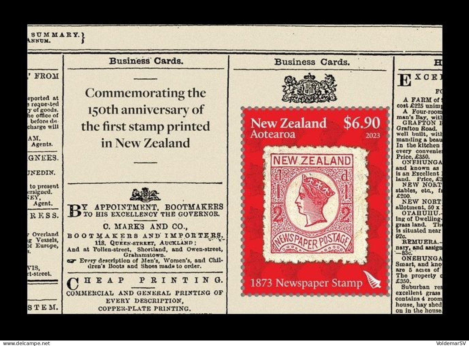 New Zealand 2023 Mih. 4037 (Bl.526) Newspaper Stamps Of 1873 MNH ** - Unused Stamps