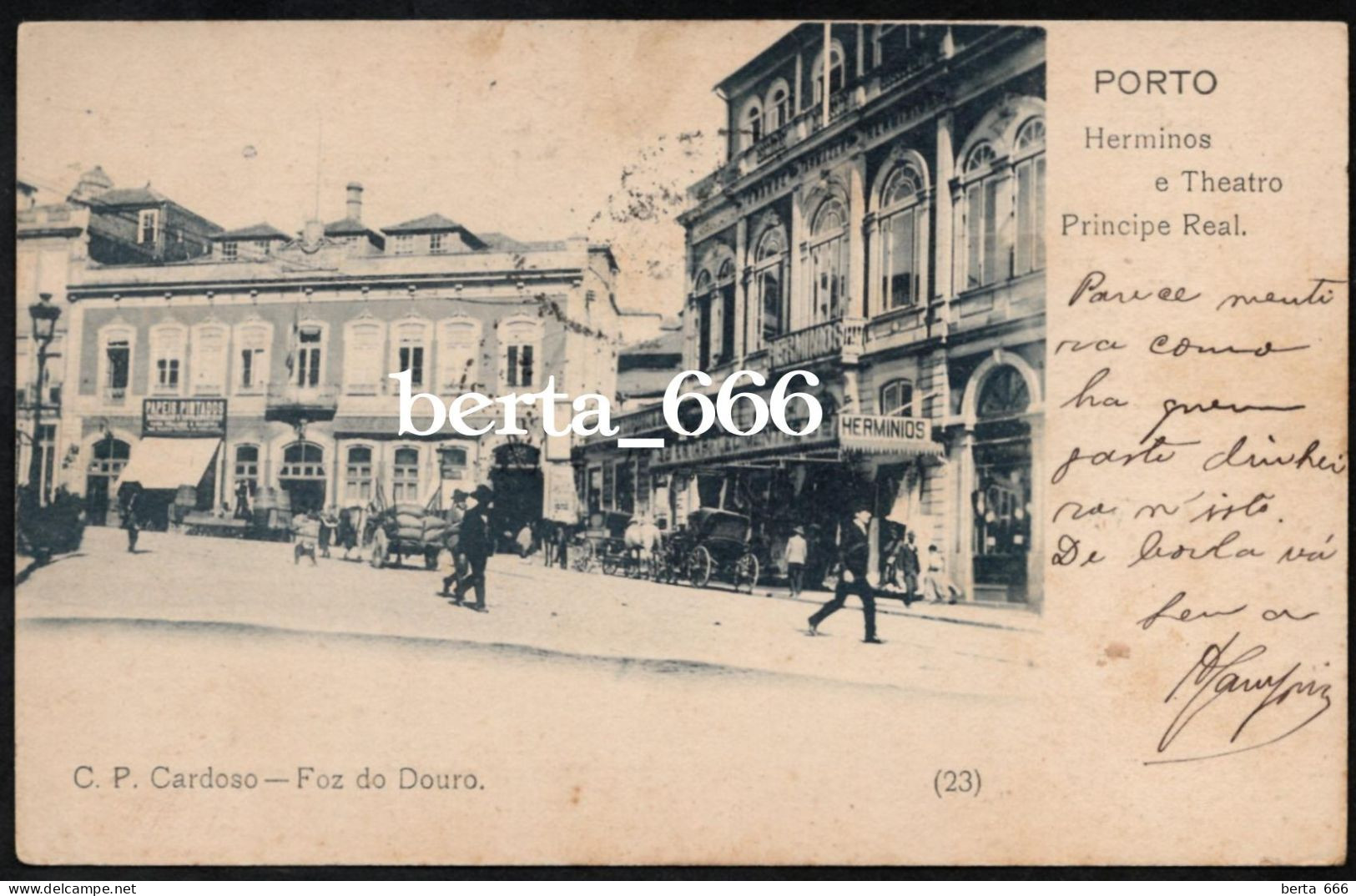 Porto * Armazens Herminios * Teatro Principe Real * Nº 23 Edição C. P. Cardoso * Circulado 1903 * RARO - Porto