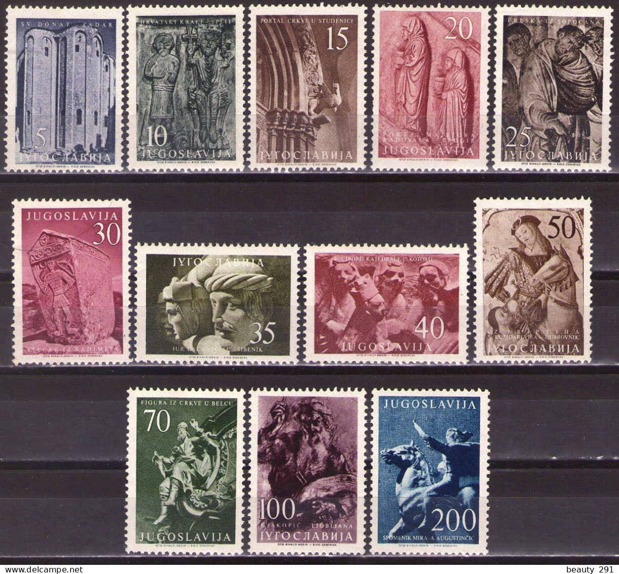Yugoslavia 1956 - Art, Sculptures, Culture - Mi 776-787 - MNH**VF - Unused Stamps