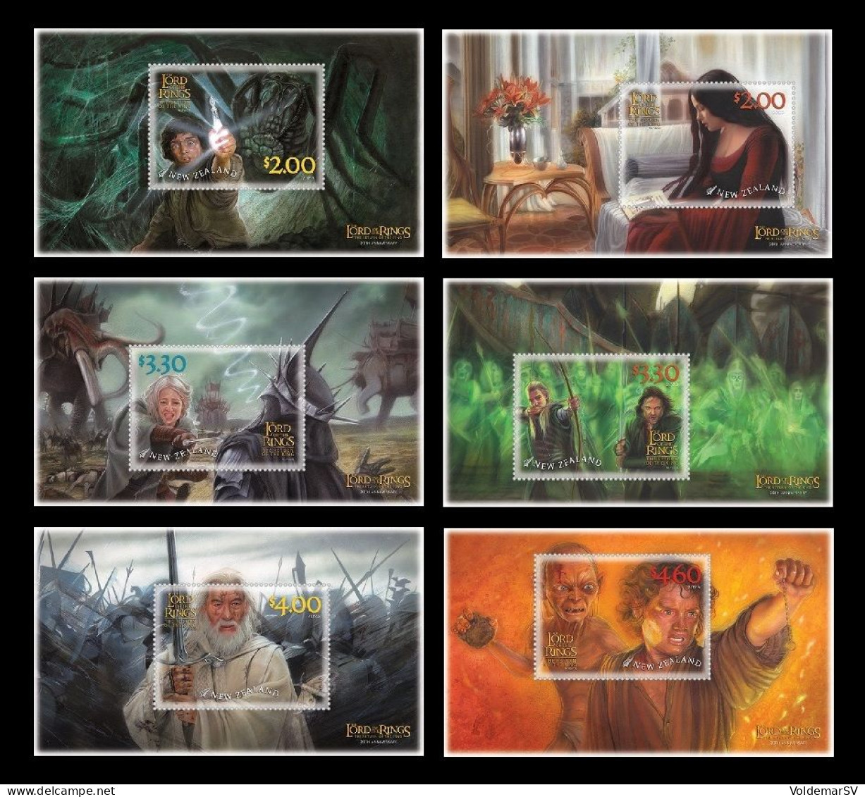 New Zealand 2023 Mih. 4051/56 (Bl.529/34) Cinema. The Lord Of The Rings - Return Of The King MNH ** - Unused Stamps