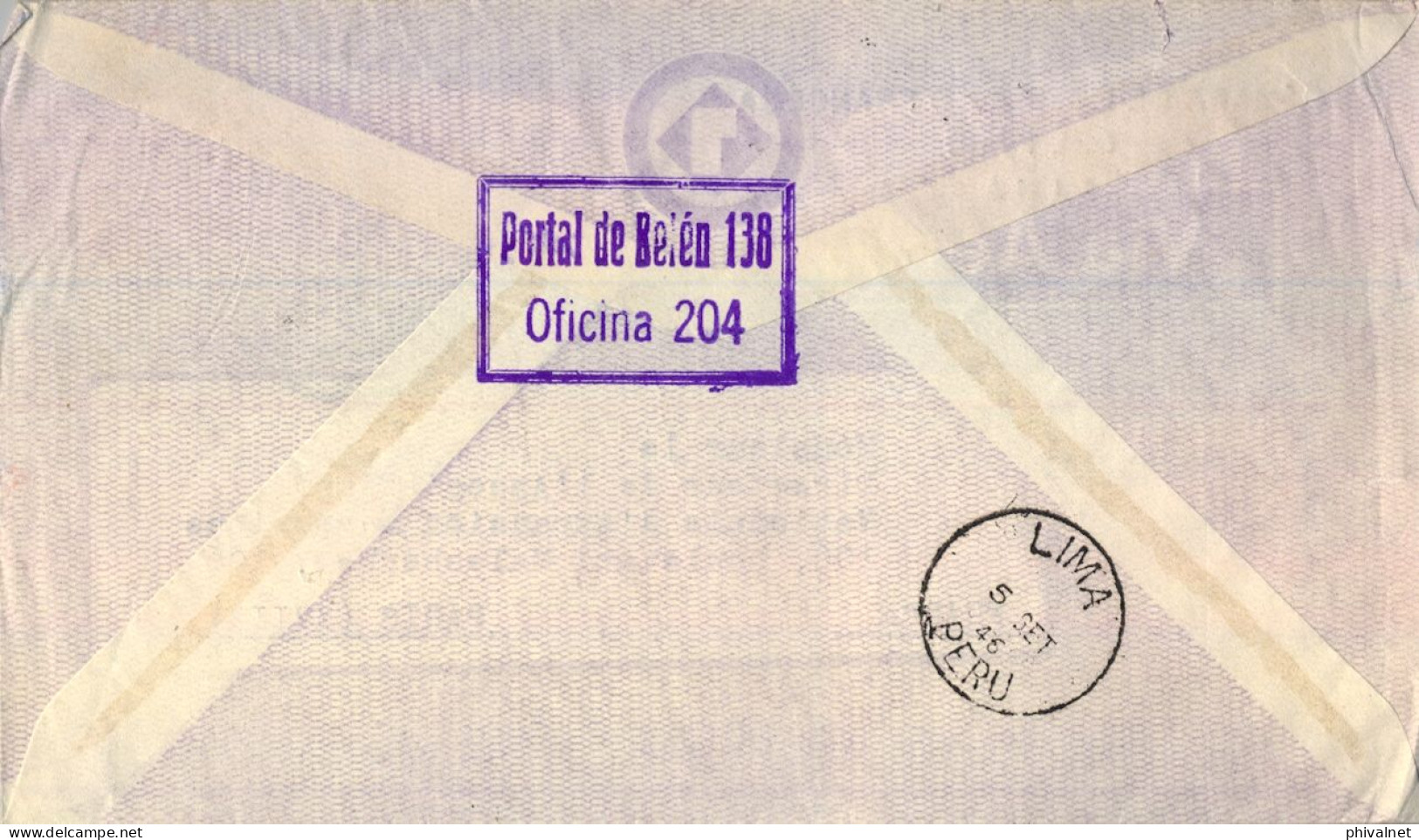 1946 LIMA - PARIS , CÁMARA DEL COMERCIO FRANCESA EN PERÚ , SERVICIO INTERNACIONAL AÉREO - Peru